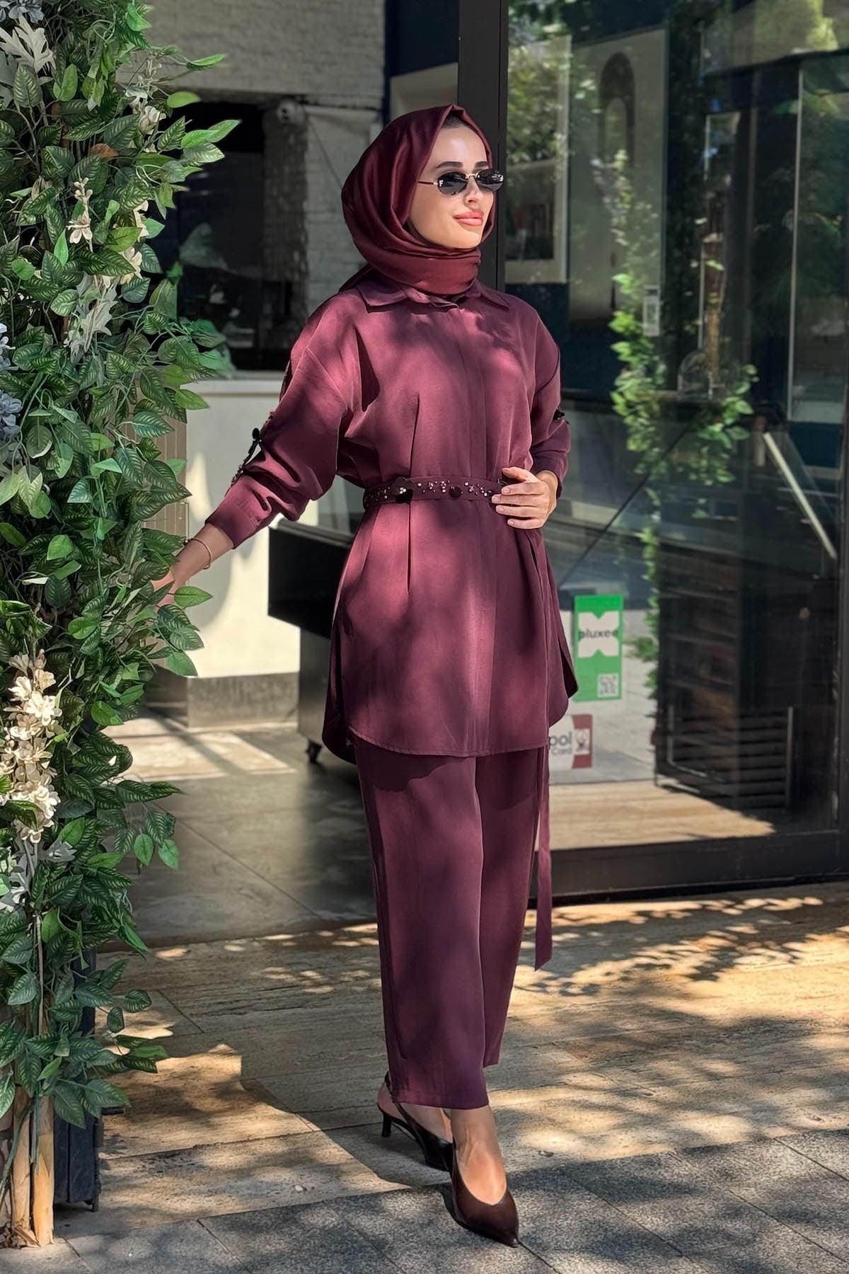 FUAT GÜRŞEN Pantolonlu Takım 26K-6207 Mürdüm