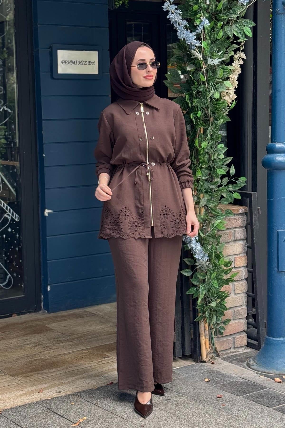 FUAT GÜRŞEN Pantolonlu Takım 26Y5611-1 Kahve