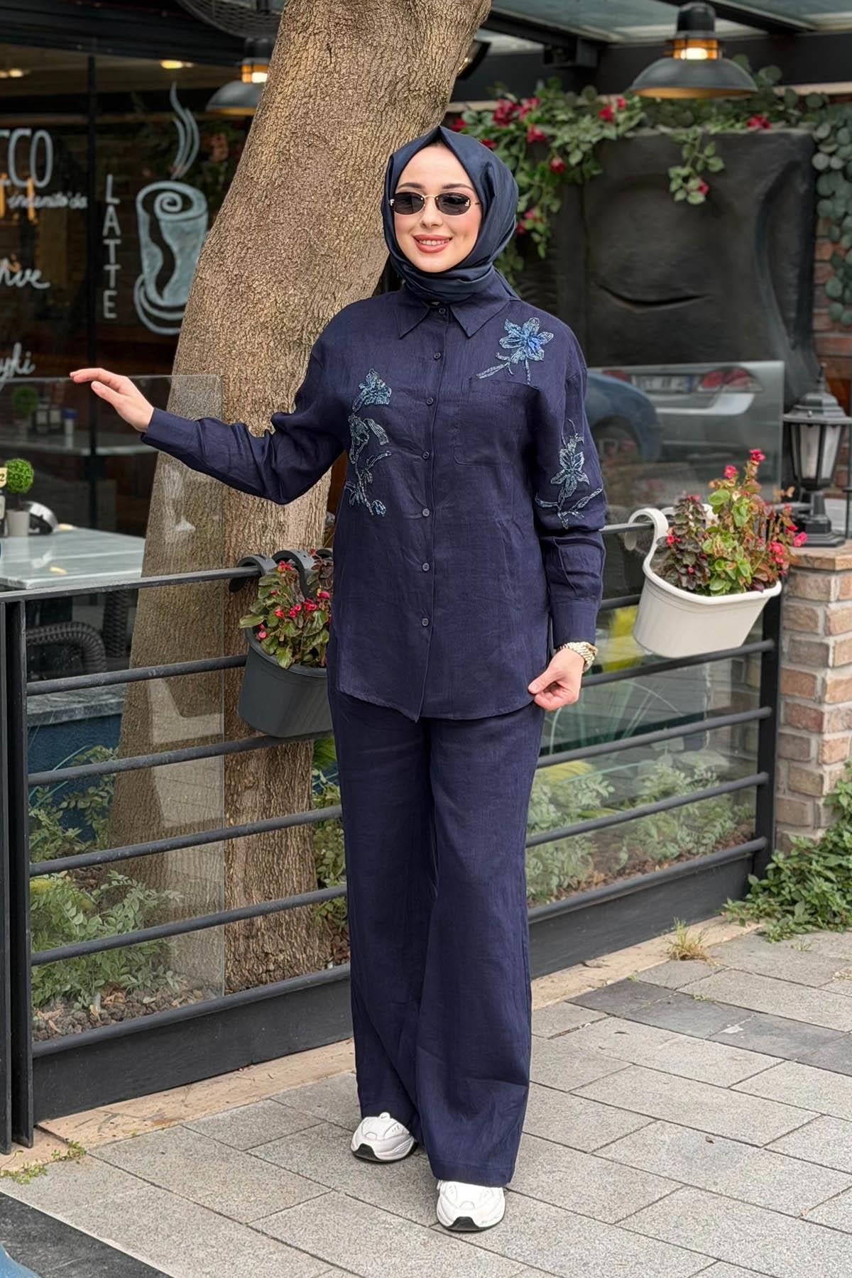 FUAT GÜRŞEN Tunik 26Y-5321 Lacivert