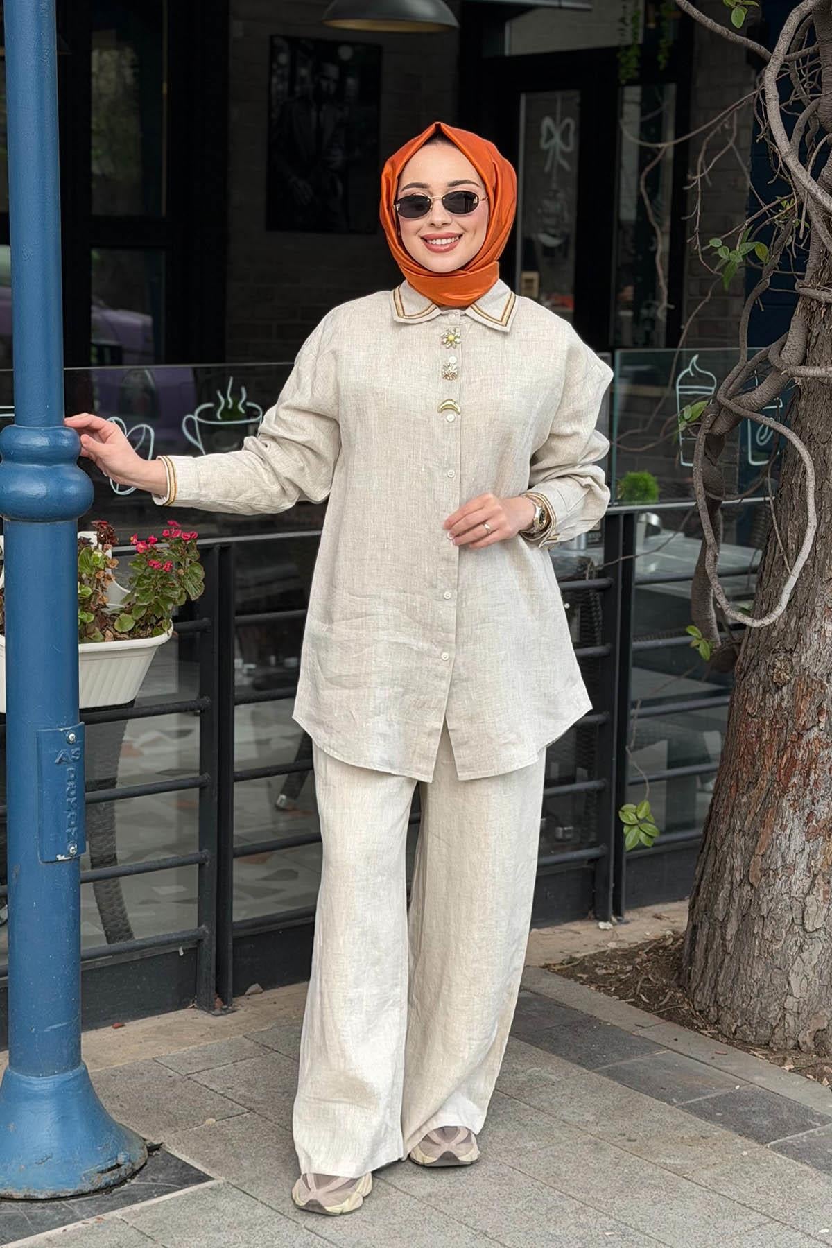 FUAT GÜRŞEN Tunik 26Y-5324 Bej