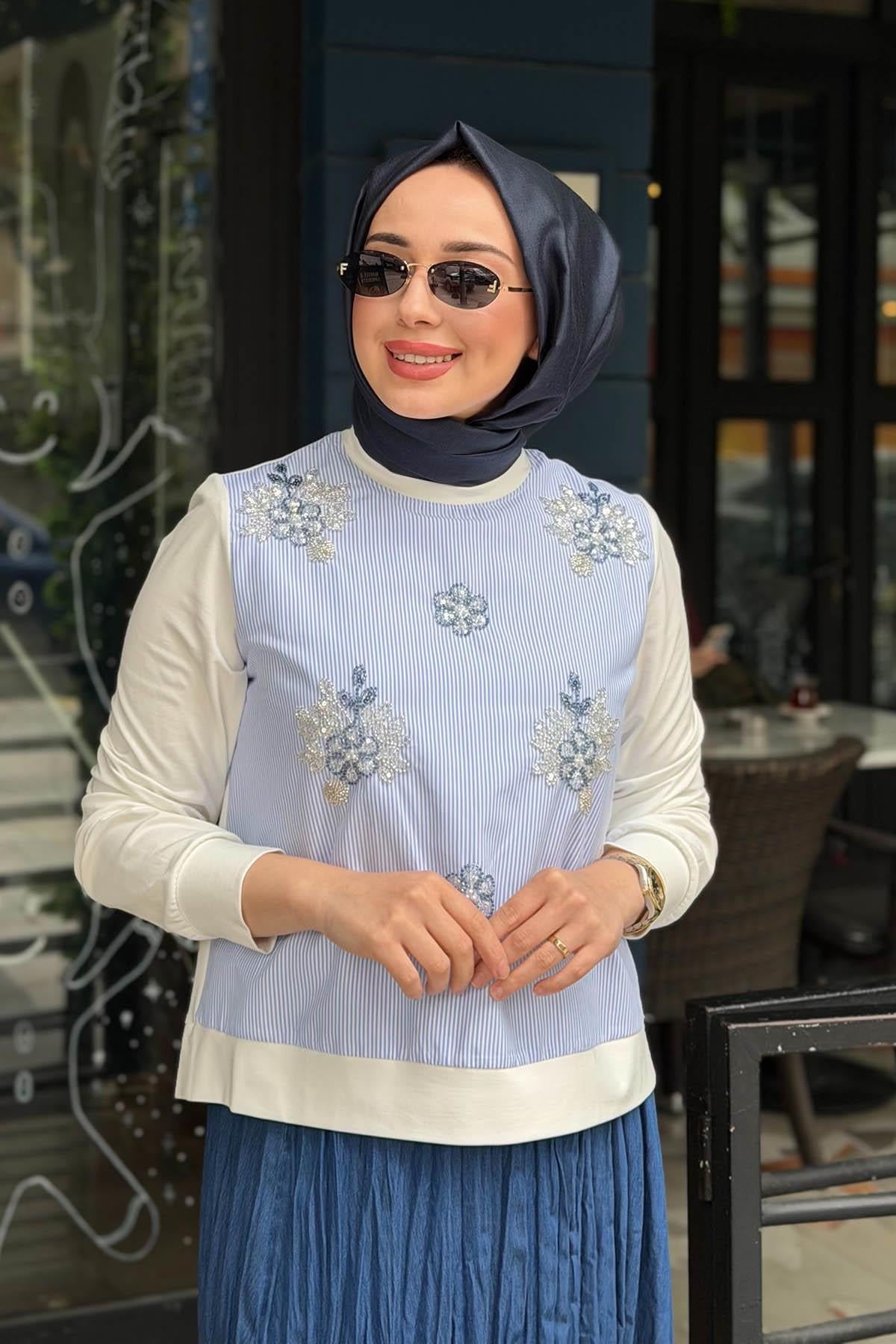FUAT GÜRŞEN Tunik 26Y-5350 Bebe Mavisi
