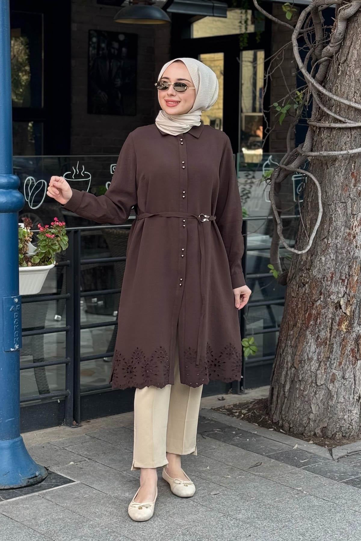 FUAT GÜRŞEN Tunik 26Y-5628 Kahve