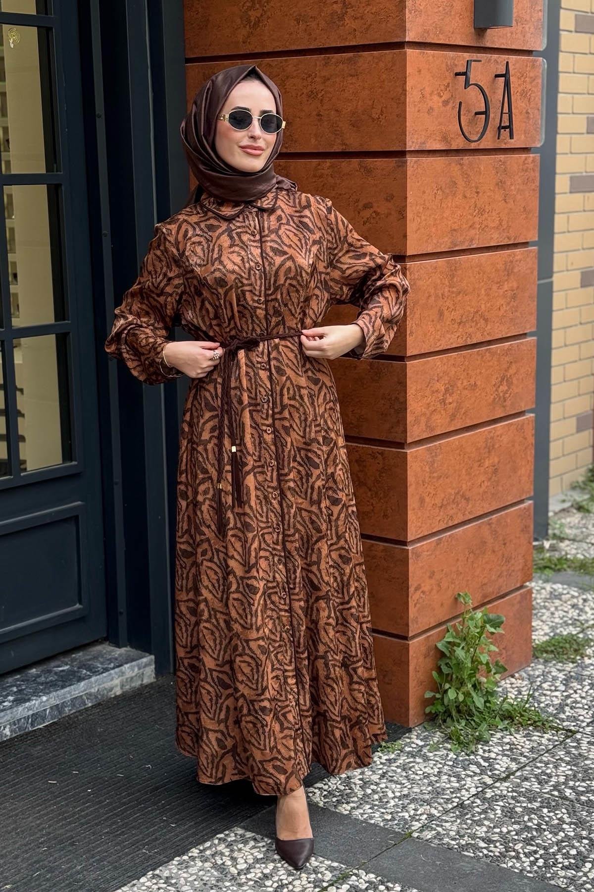 Gala-Xi Elbise 10002521314011 Kahve