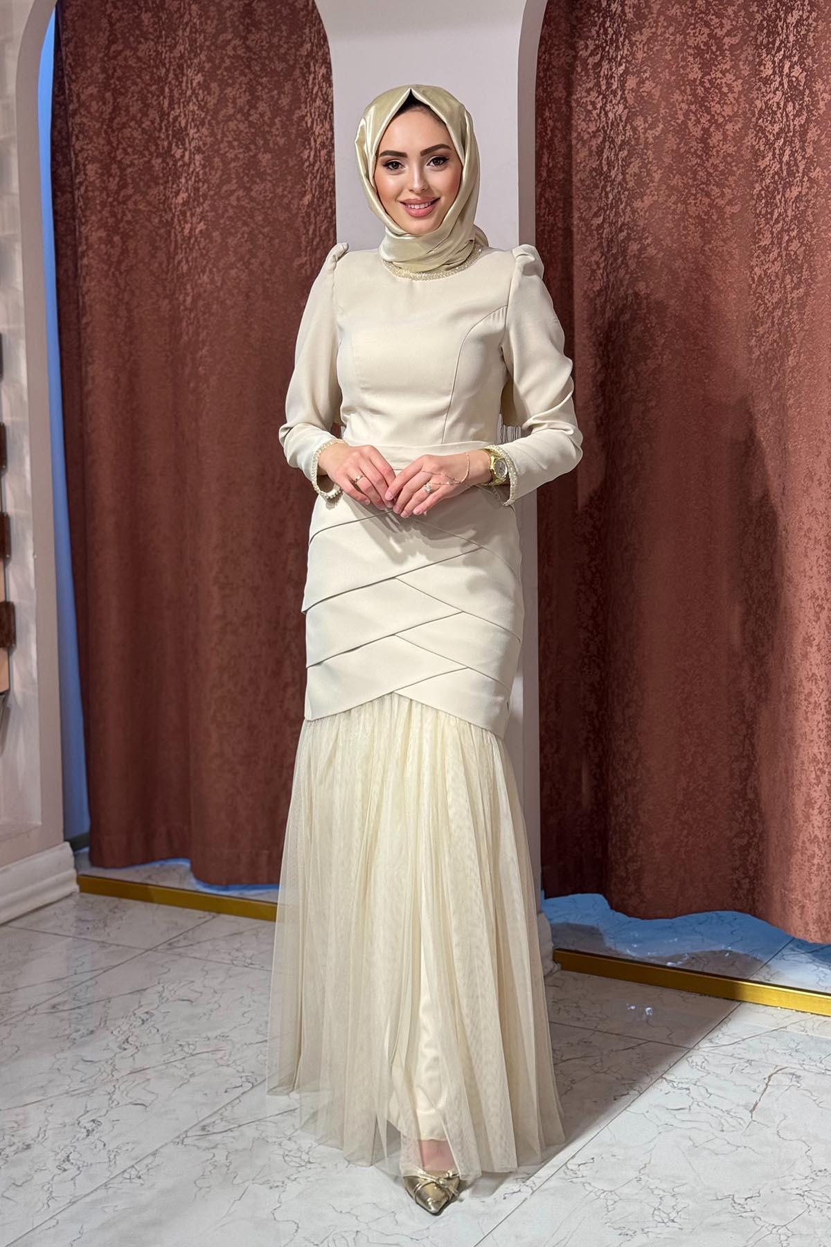 Green JADE Abiye 3005 Bej