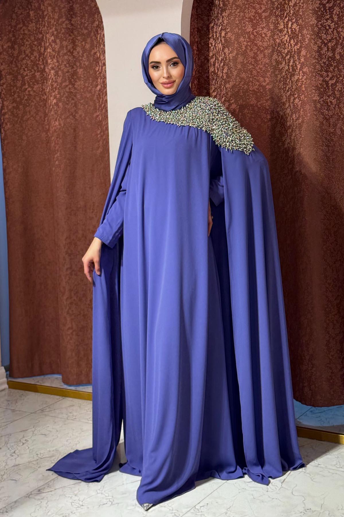 Green JADE Abiye 3008 Mor