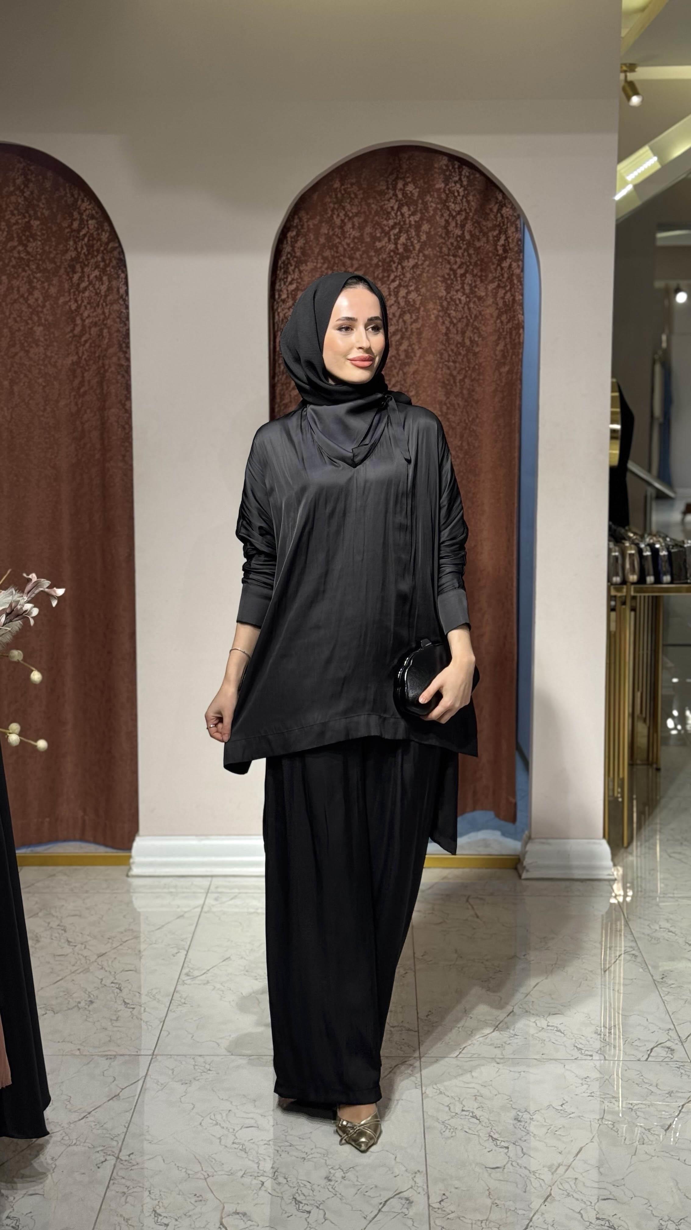 Green JADE Pamuk Saten Pantolonlu Takım 4900 Siyah