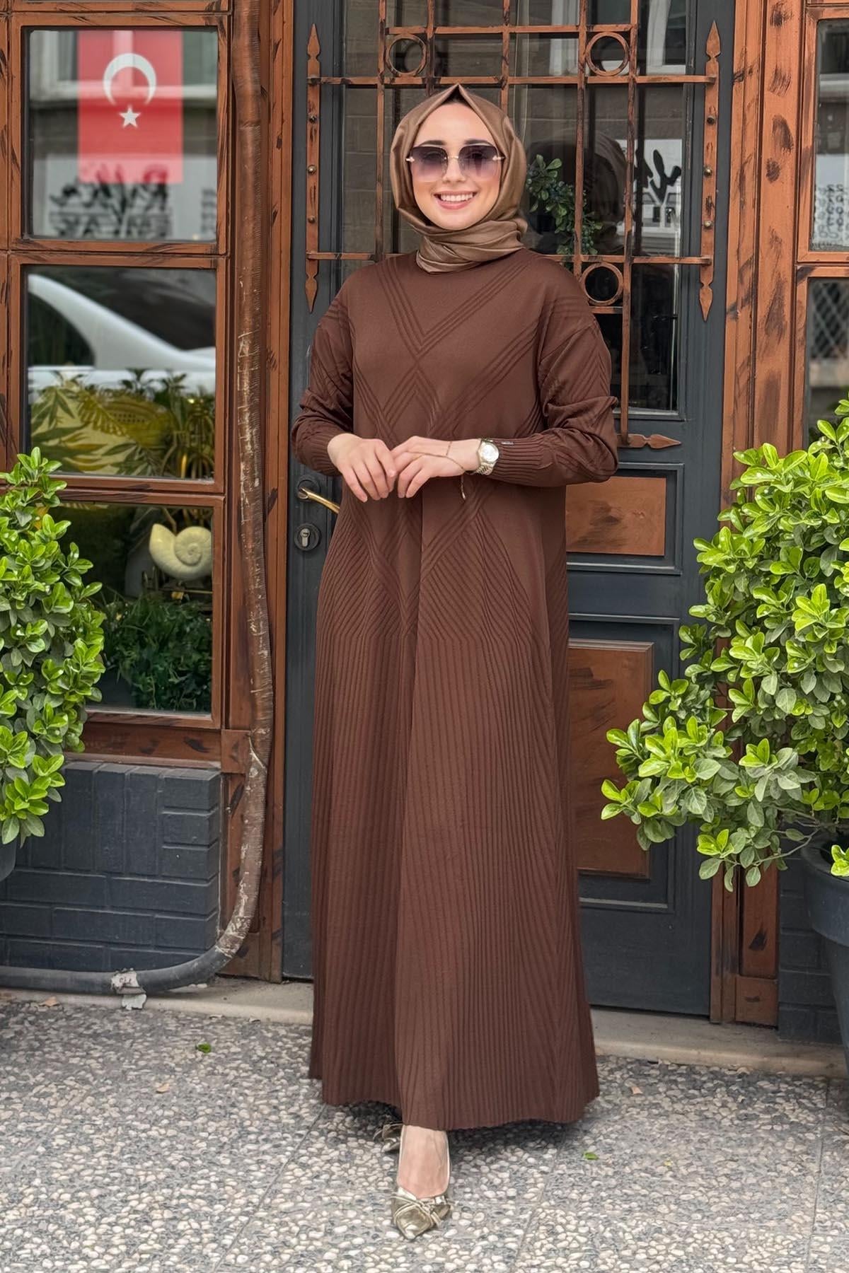 İNVEE Elbise 7002A Browni