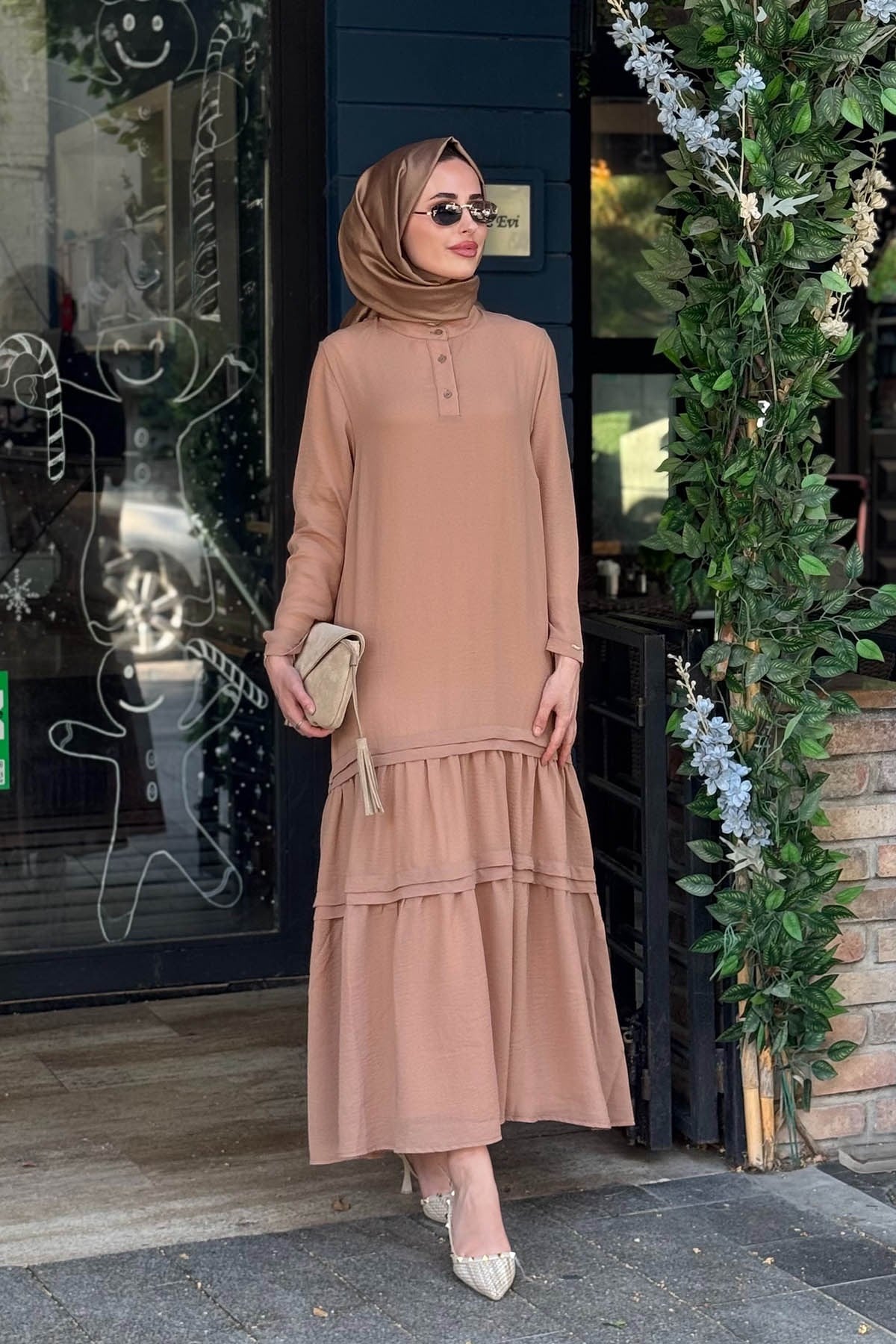 İNVEE Elbise 7056 Camel
