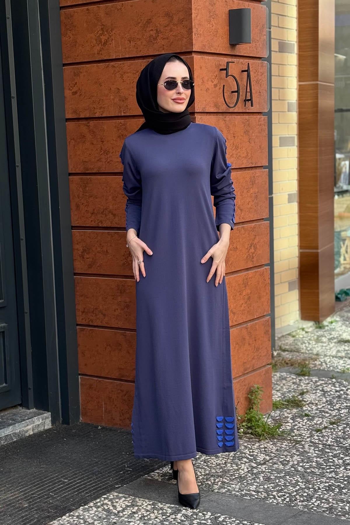 İNVEE Elbise 7066 İndigo