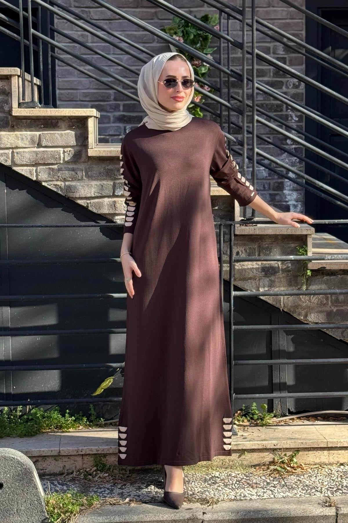 İNVEE Elbise 7066 Kahve