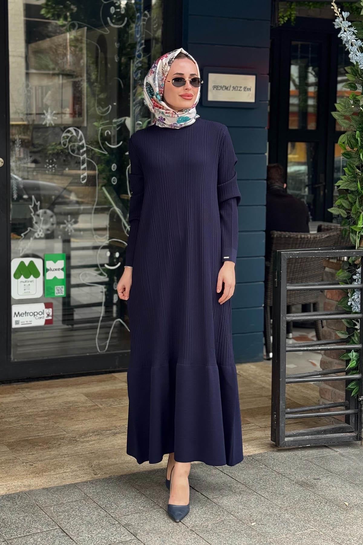 İNVEE Elbise 7137 Lacivert