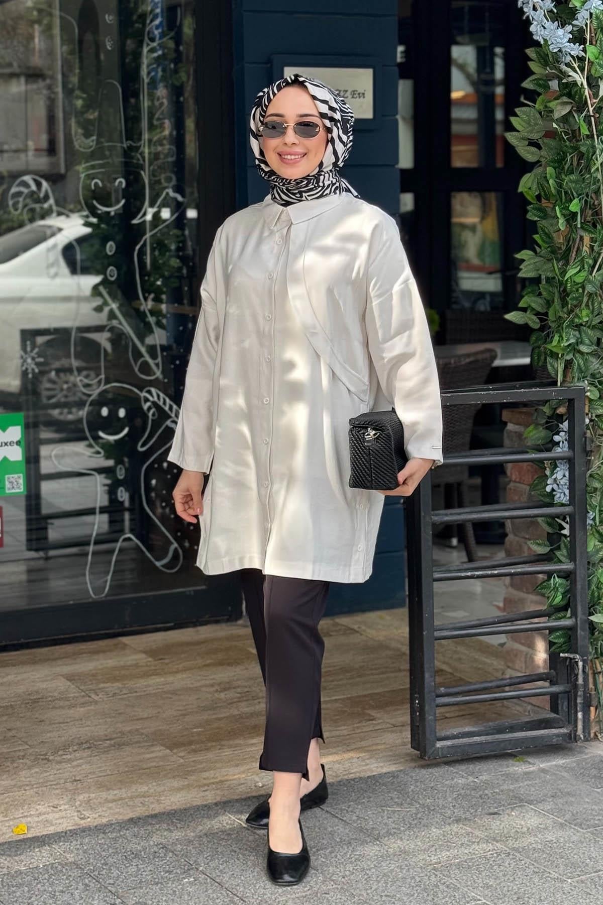 İNVEE Gömlek 7053 Ekru