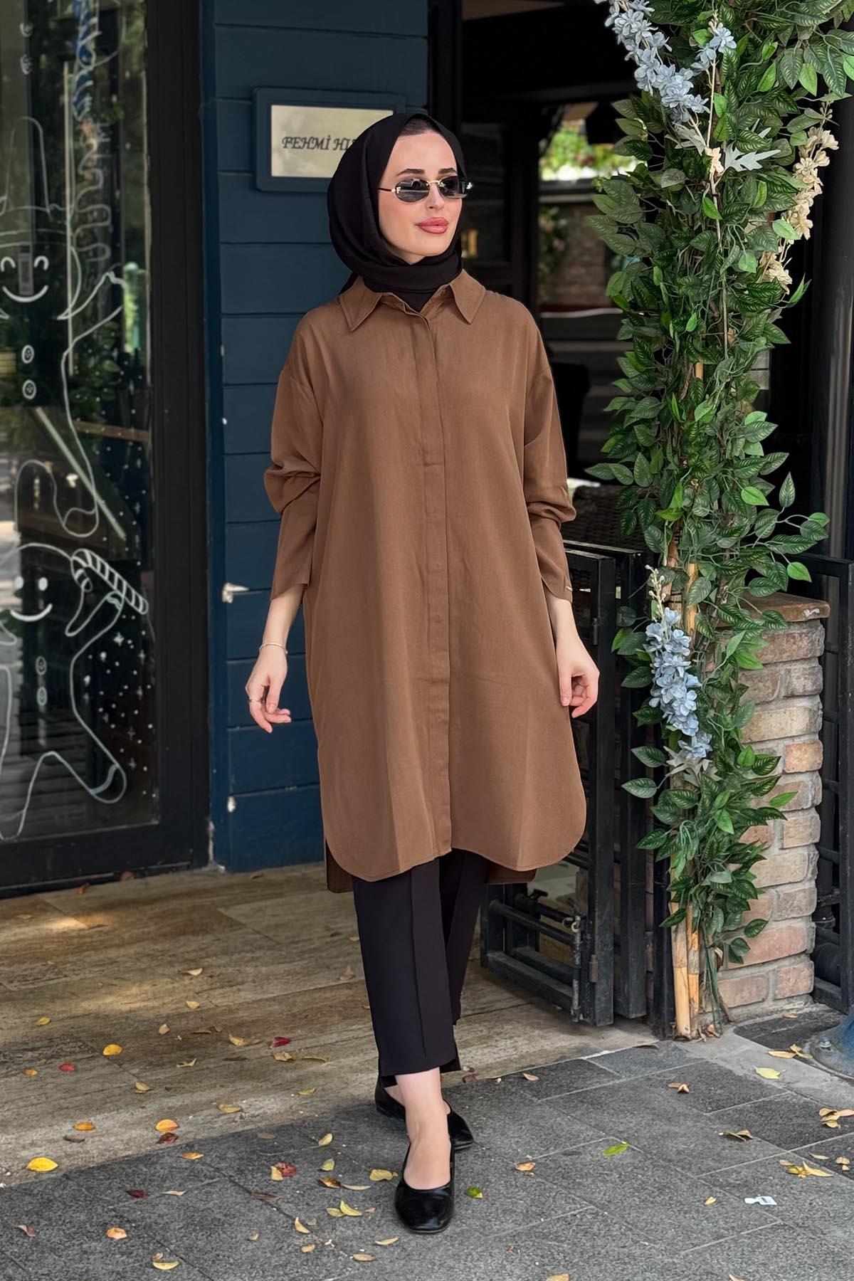İNVEE Gömlek 7094 Kahve