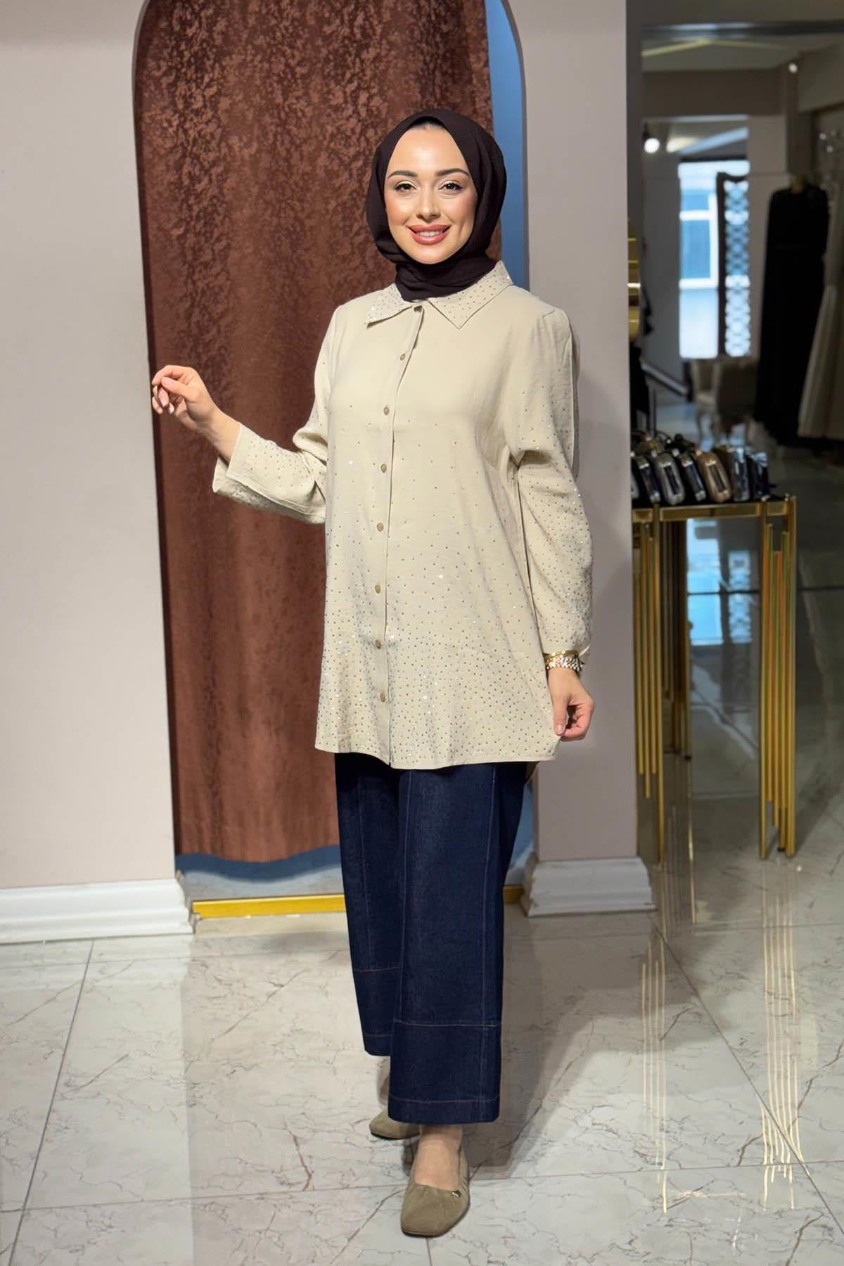 İNVEE Gömlek 7144 Krem