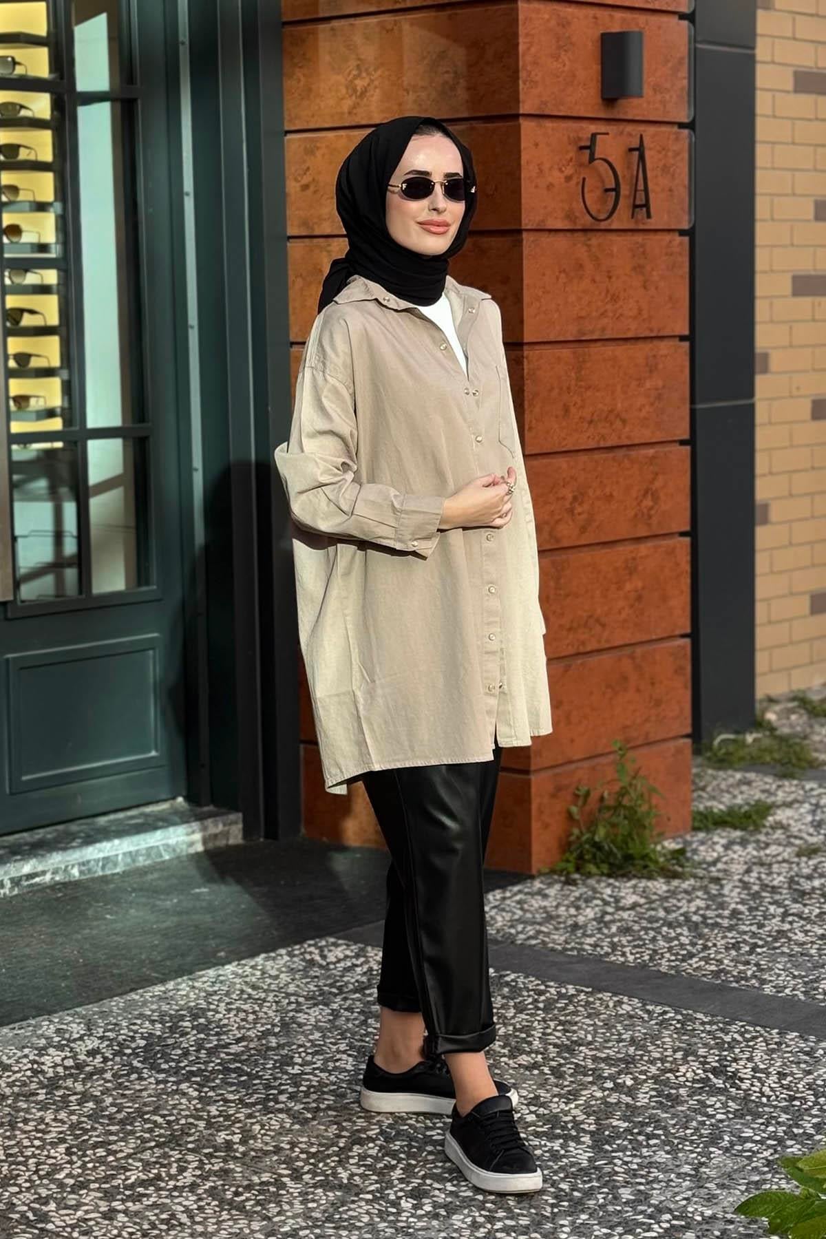 İNVEE Gömlek 7163 Bej