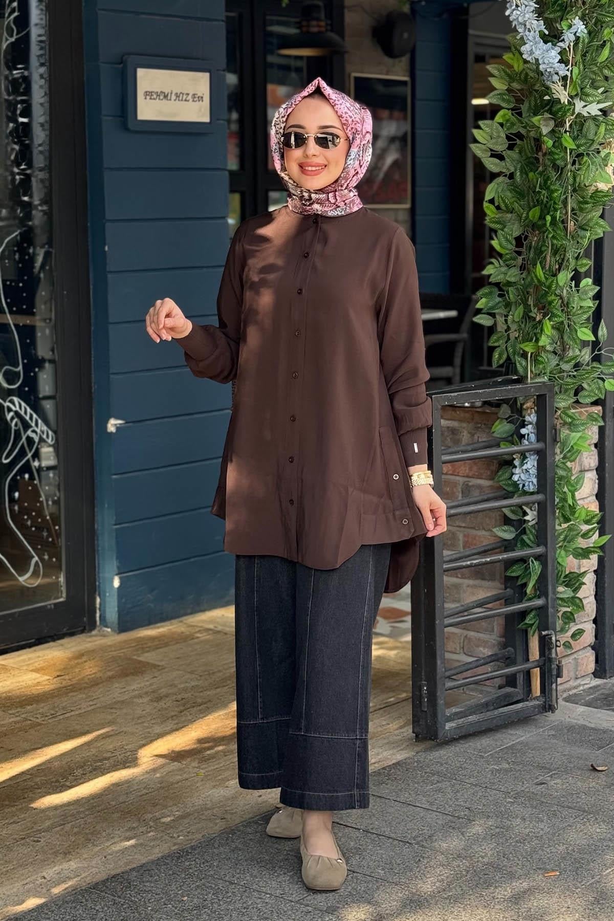 İNVEE Gömlek 7221 Kahve