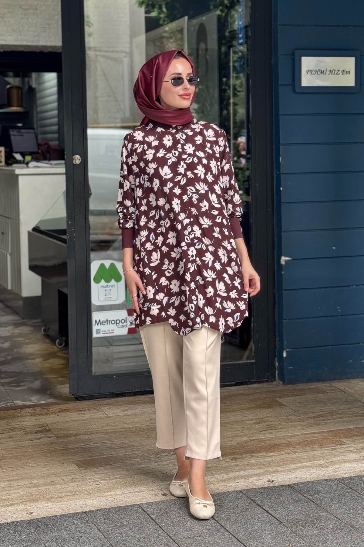 İNVEE Harika Gömlek 7258 Kiraz