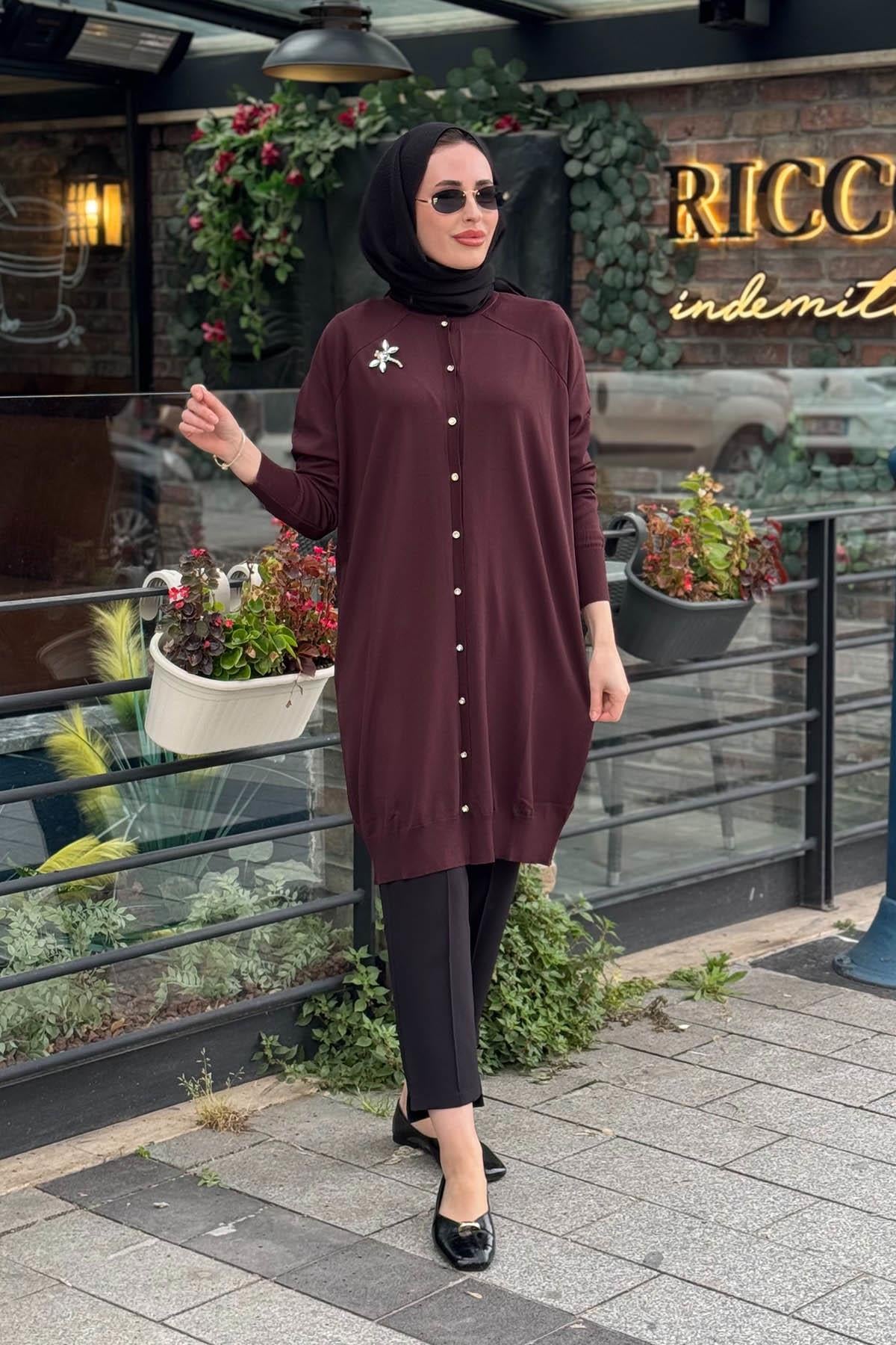 İNVEE  Hırka 6283 Mürdüm