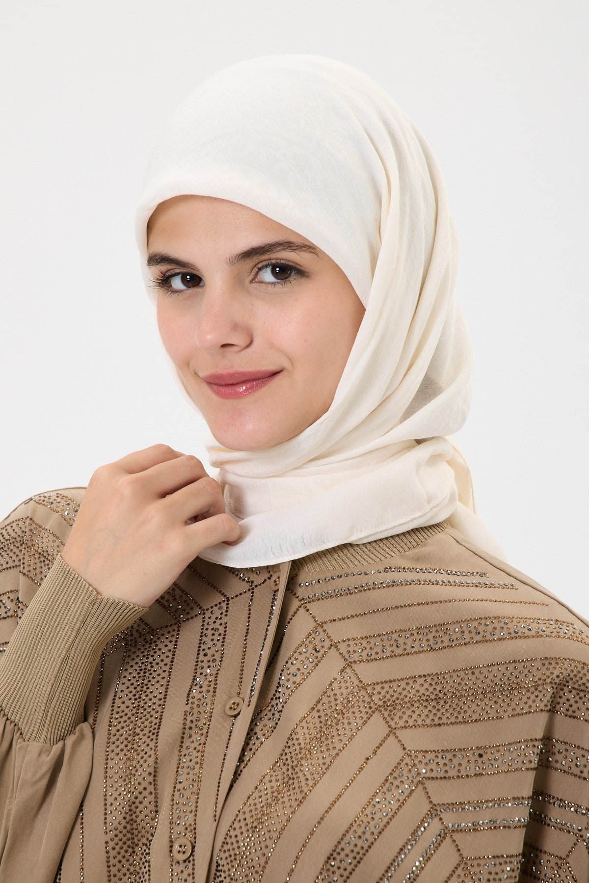 İNVEE İzler Eşarp 1404 Ekru