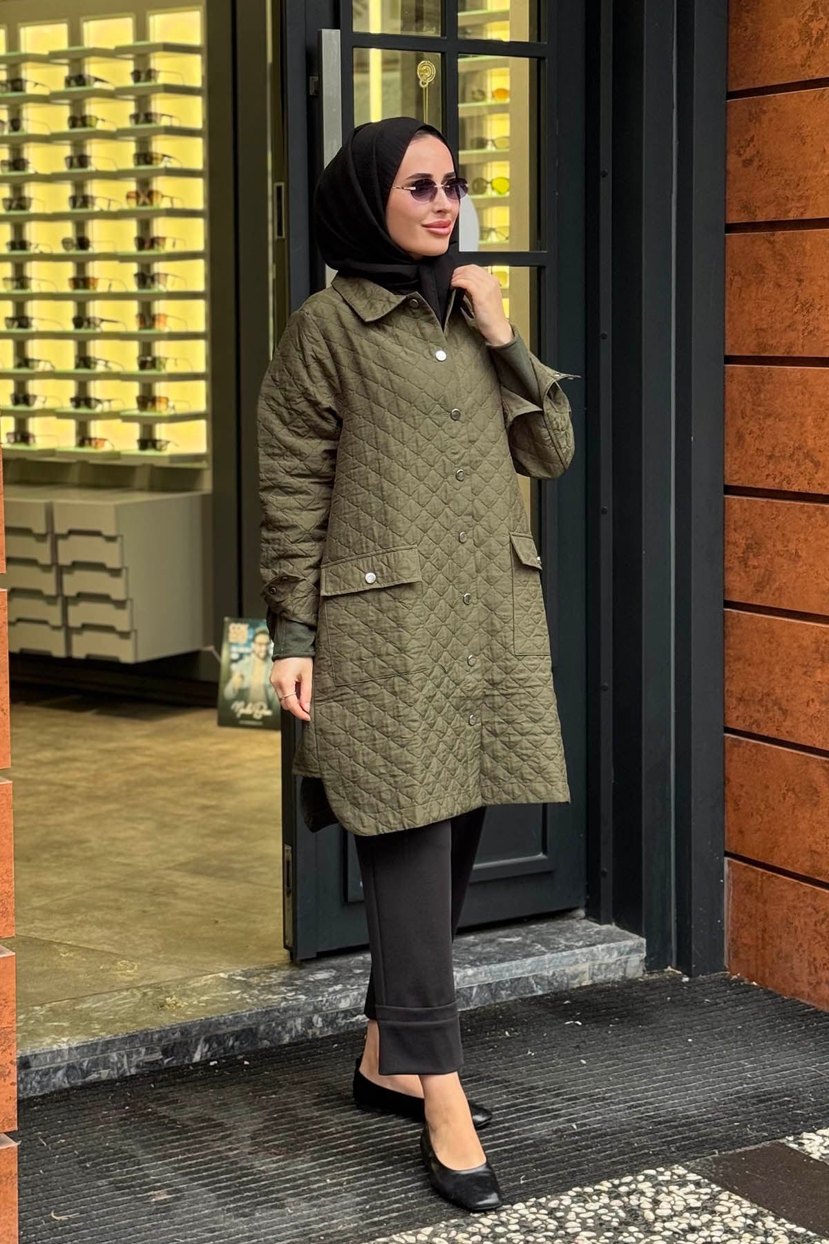İNVEE Kapitone Gömlek 6879 Nefti