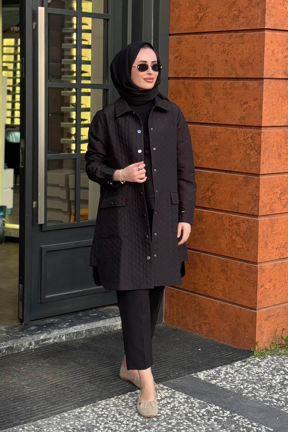 İNVEE Kapitone Gömlek 6879 Siyah