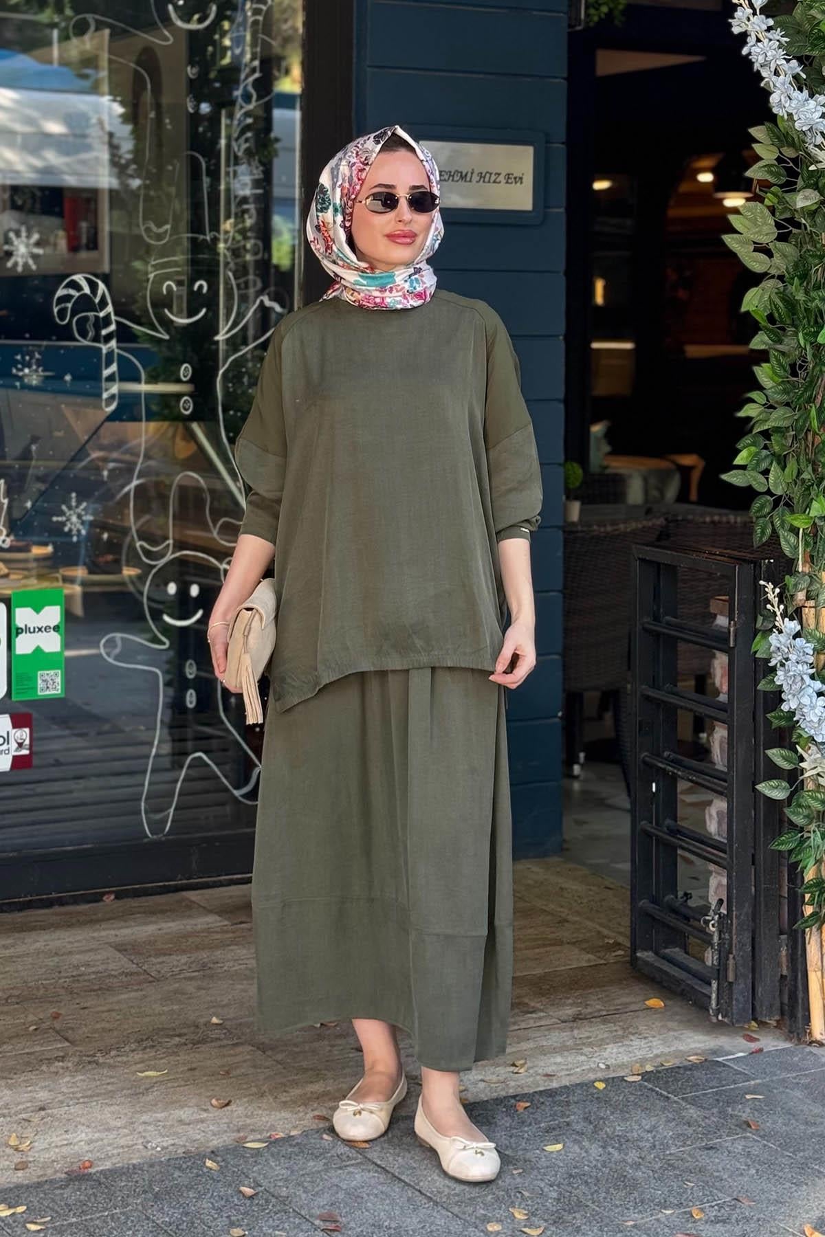 İNVEE Leydi Etekli Takım 7169 Haki