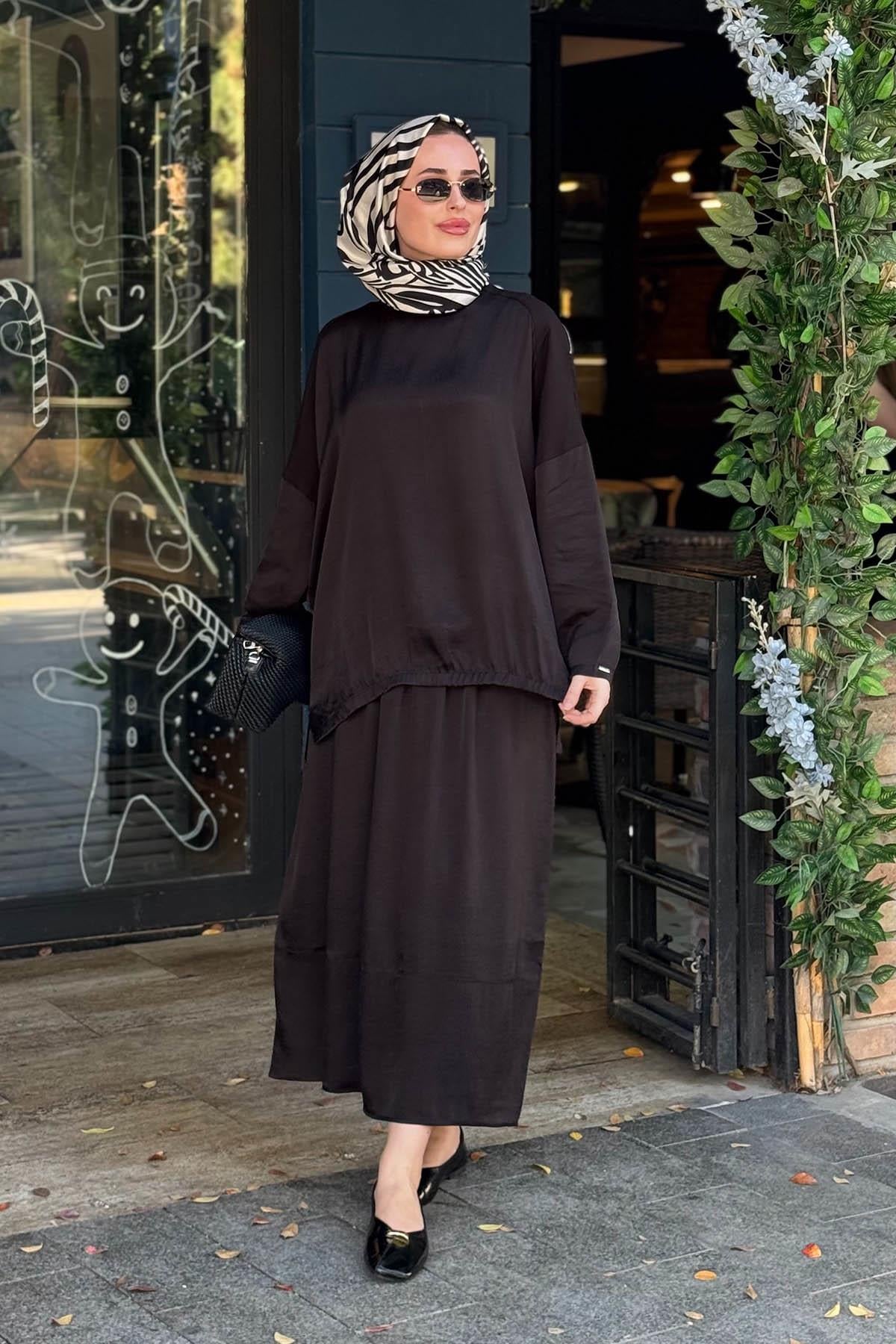İNVEE Leydi Etekli Takım 7169 Siyah