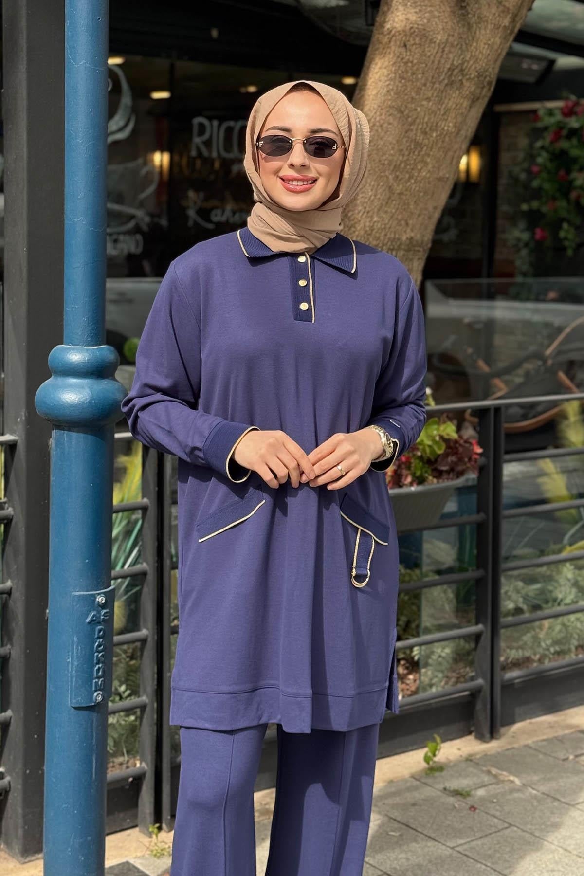 İNVEE Pamuk Tunik 7204A İndigo