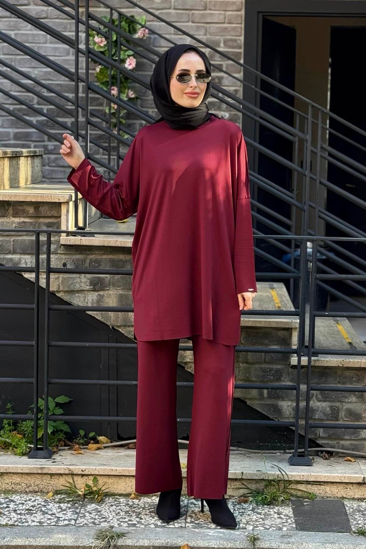 İNVEE Pantolonlu Takım 7126 Bordo