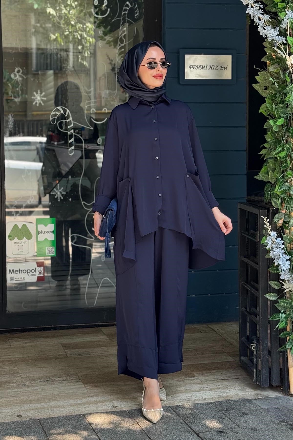 İNVEE Pantolonlu Takım 7166A Lacivert