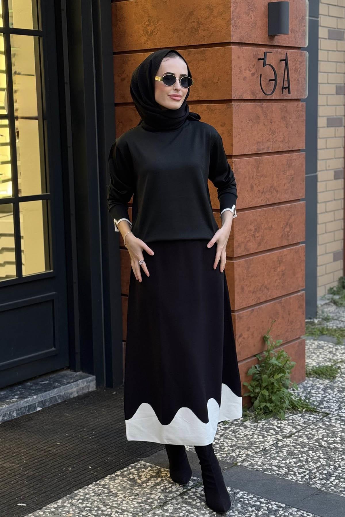 İNVEE Triko Etek 6905 Siyah