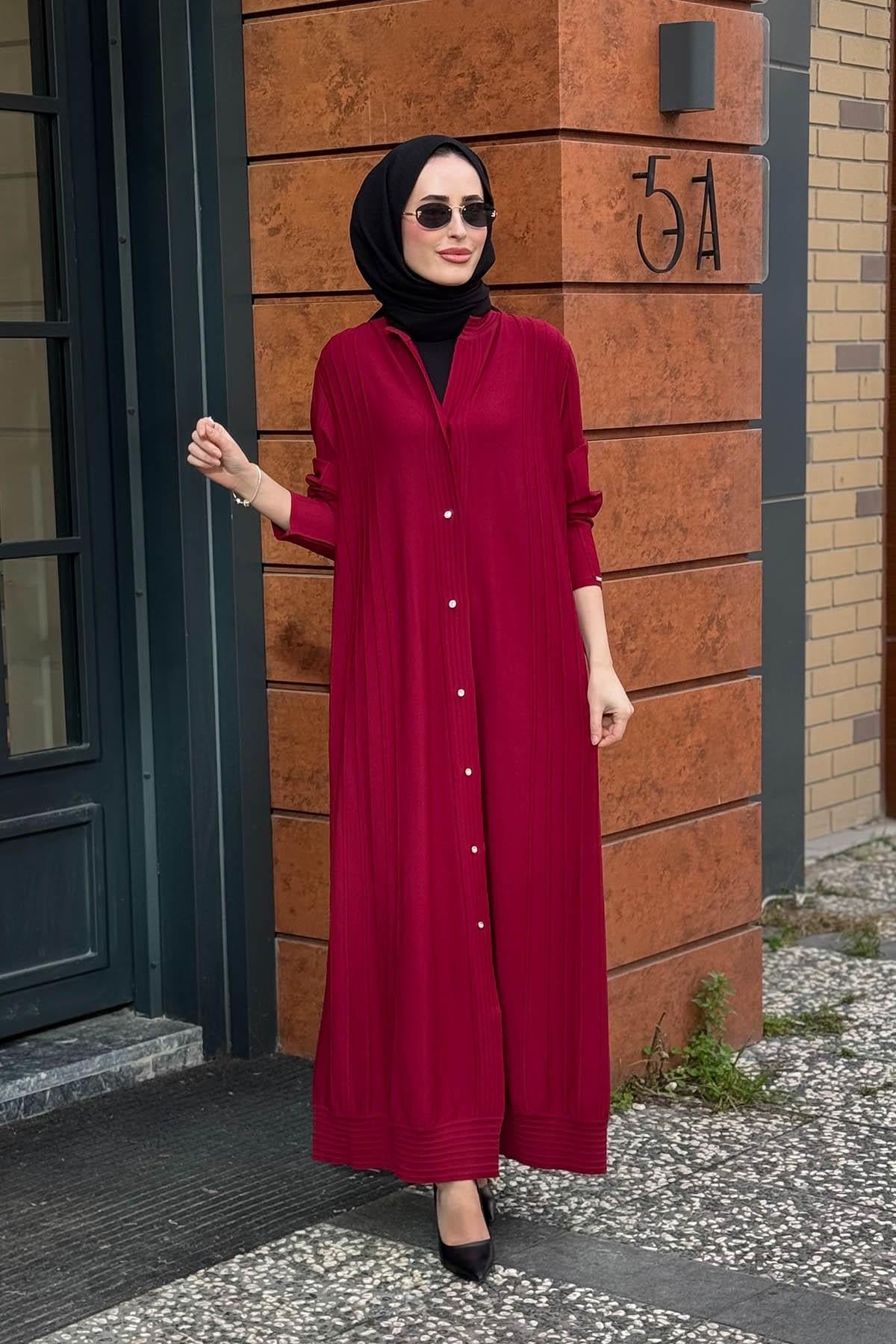 İNVEE Triko Hırka 6988 Bordo
