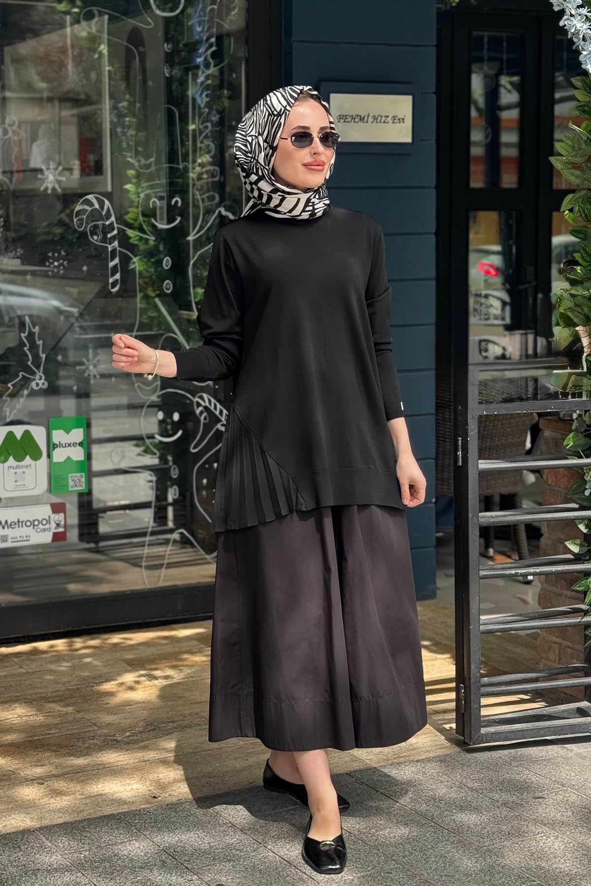 İNVEE Triko Tunik 7194 Siyah