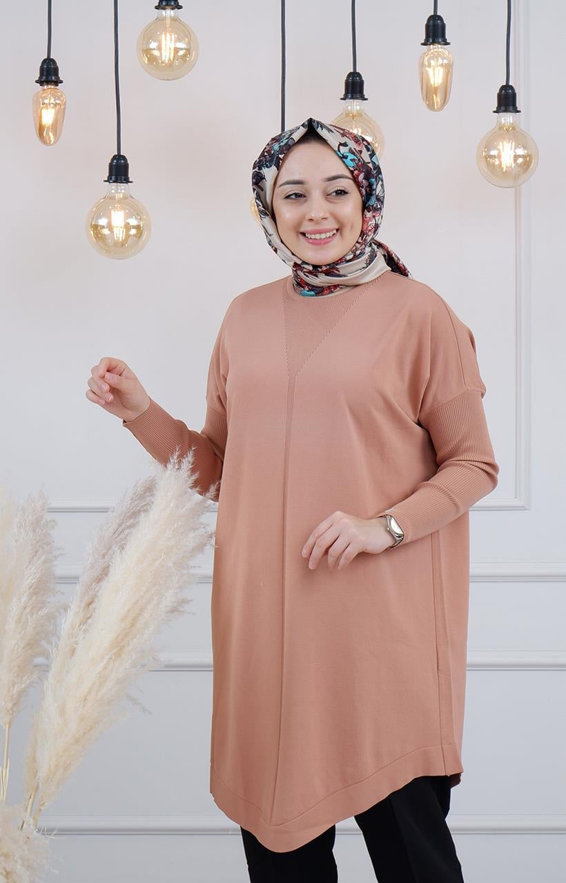 İNVEE Tunik 6166 Açık Soğan Kabuğu