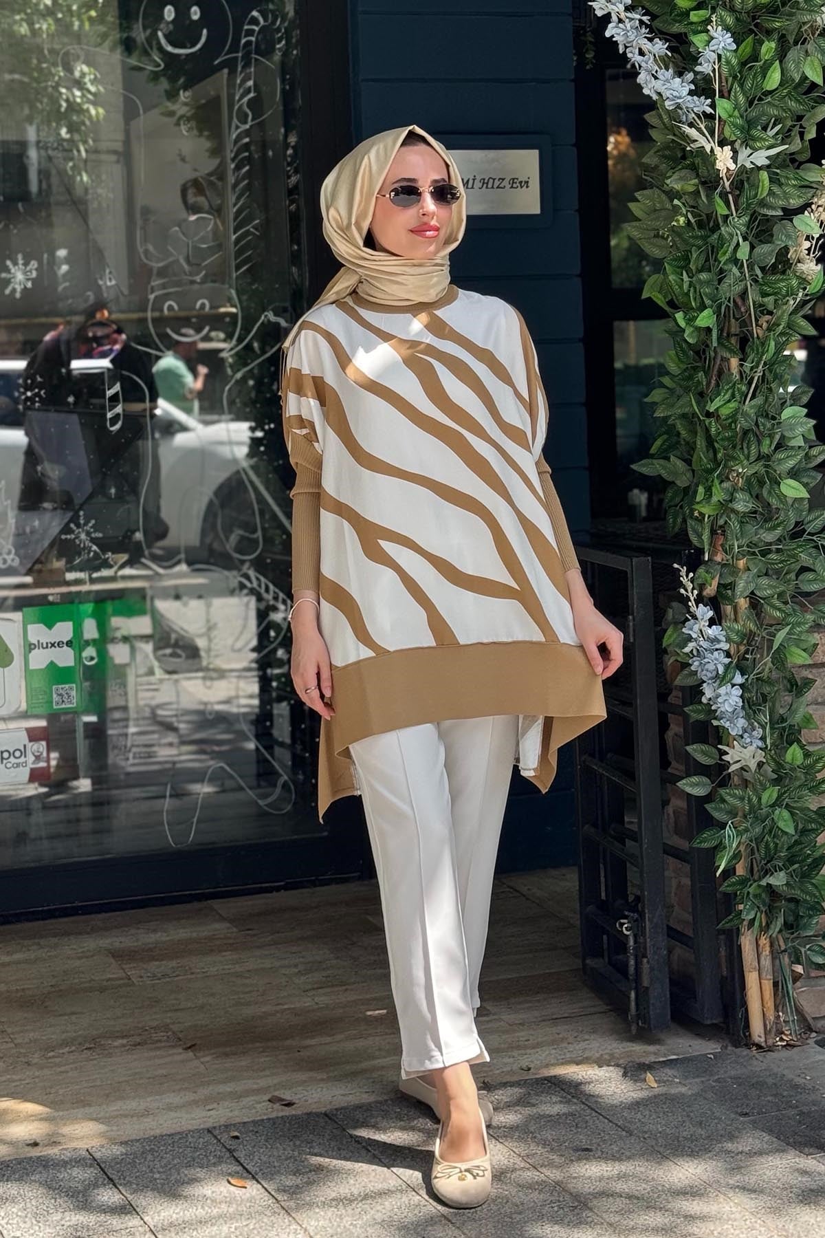 İNVEE Tunik 6252A Ekru - Camel