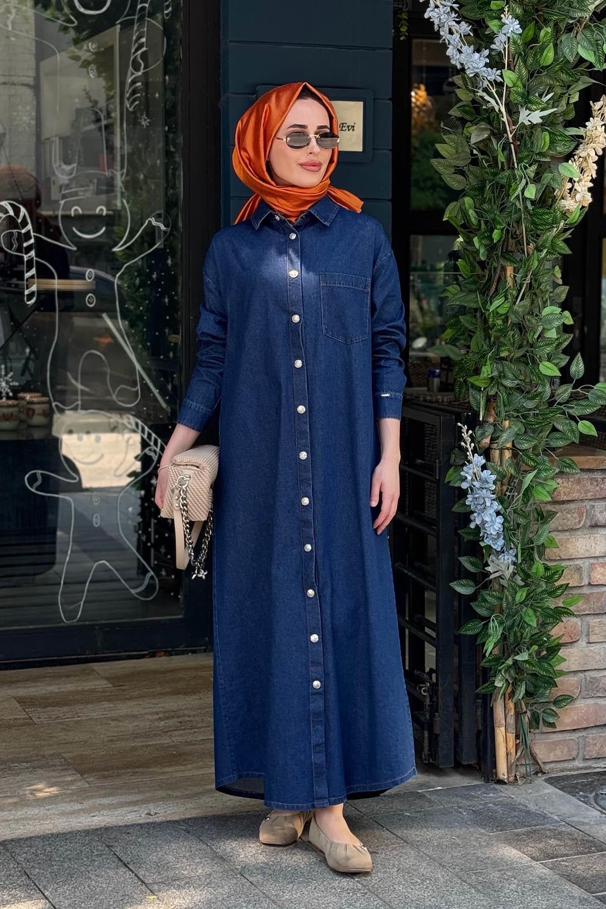 İNVEE Tunik 7191 Kot Mavi