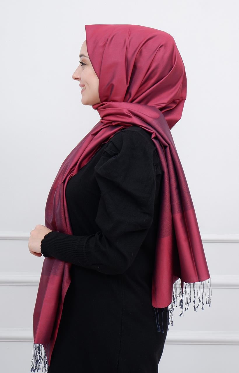 İpekevi Düşes Simli Şal 4089 Burgundy