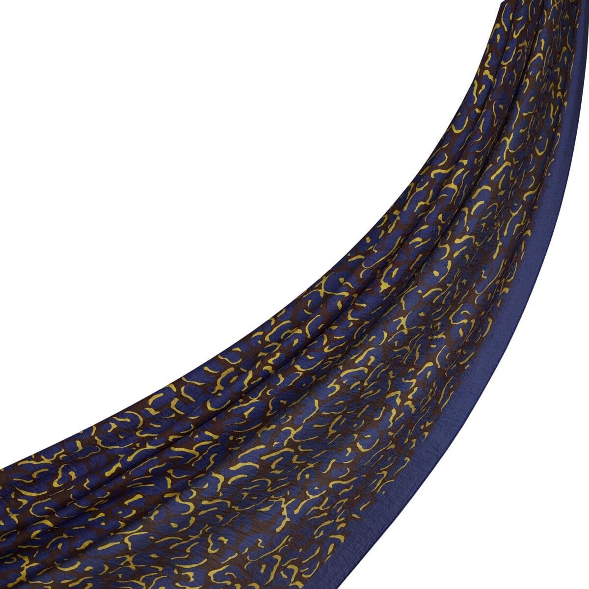 ipekevi Leopar Desenli Tensel Şal 02880 Lacivert