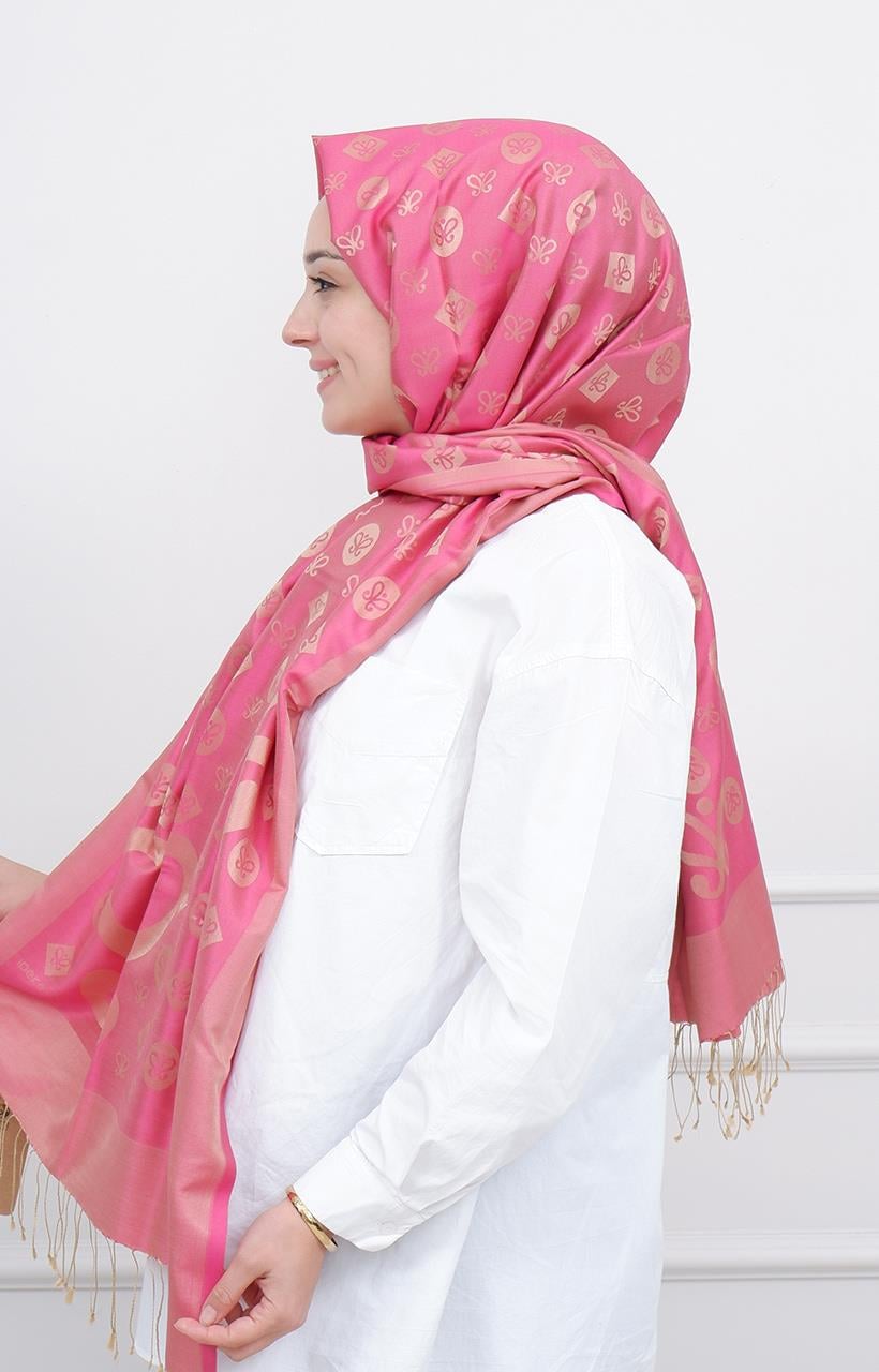 İpekevi Monogram Desenli Şal 5217 Sakura
