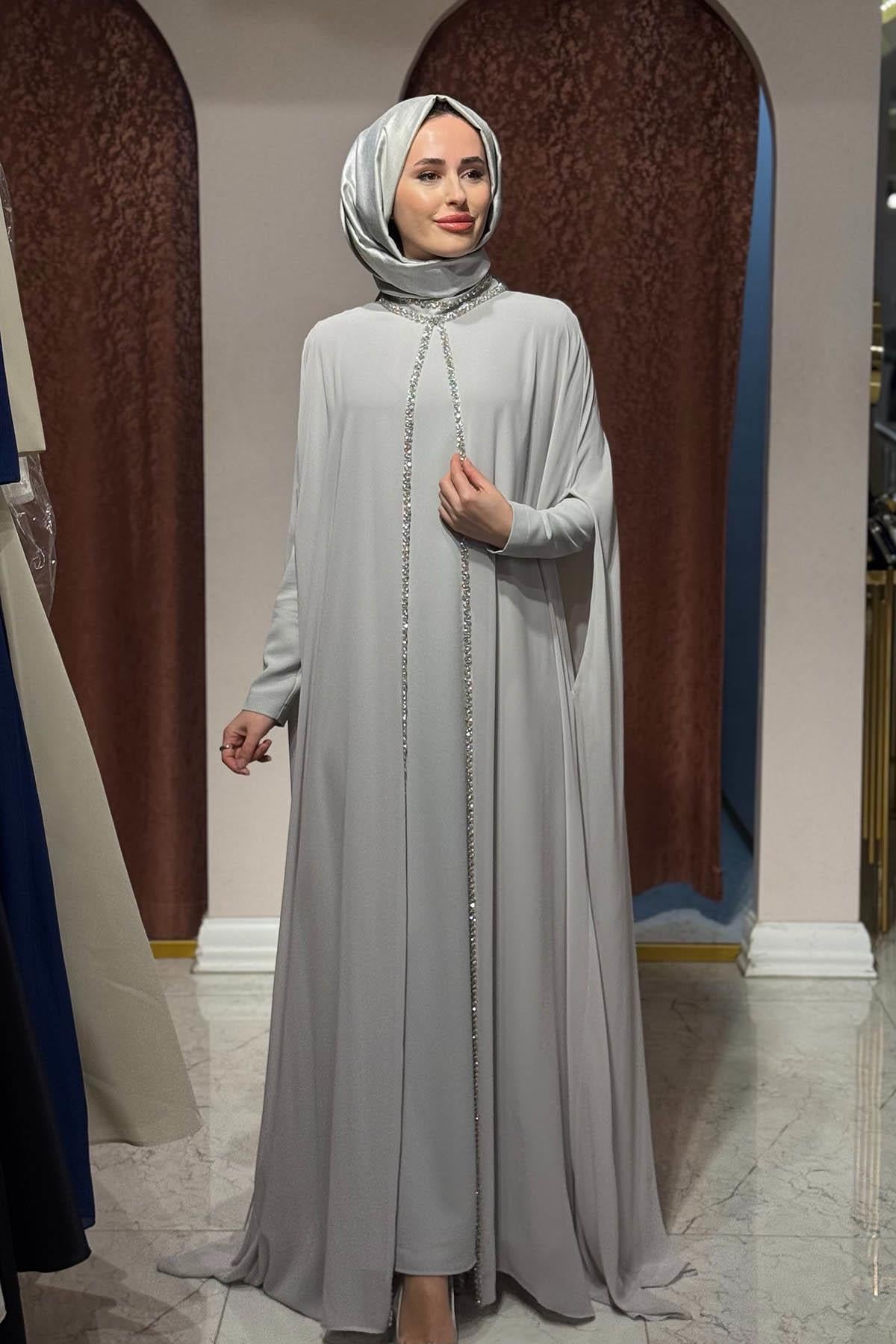 JAMİLA SARAH Abaya SS26-9355 Duman