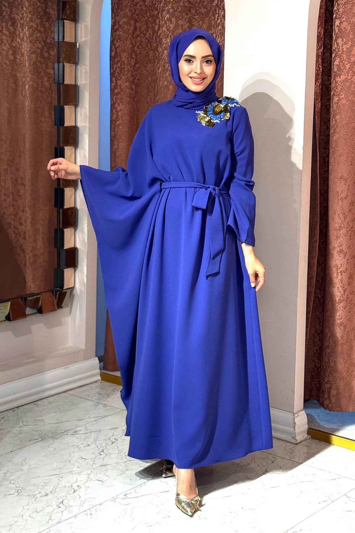 JAMILA SARAH Abiye SS25-3079 İndigo