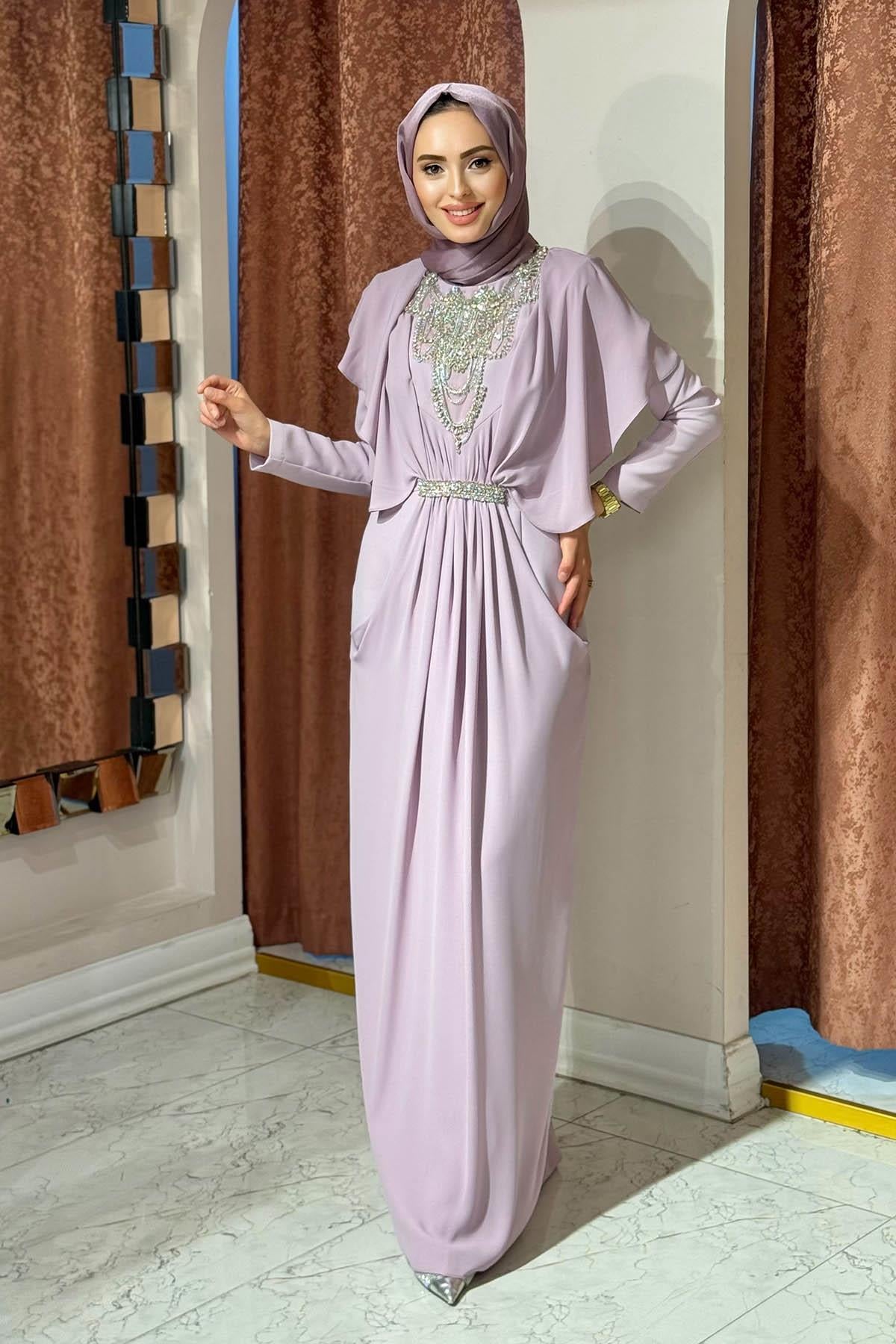 JAMILA SARAH Abiye SS25-3157 Açık Sümbül