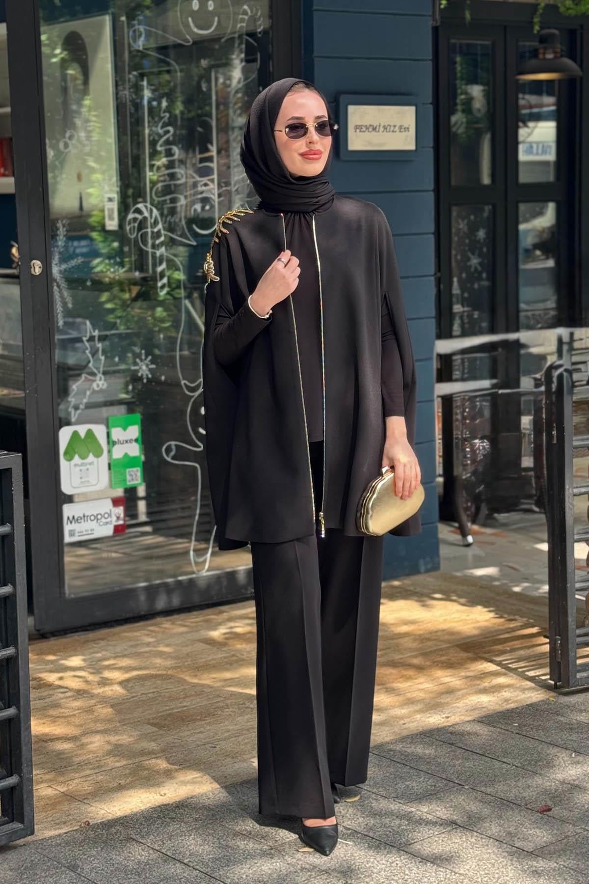 JAMİLA SARAH Albanya Pantolonlu Takım SS26-9350 Siyah