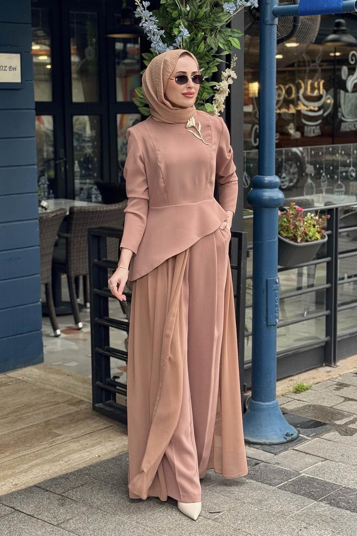 JAMİLA SARAH Amina Pantolonlu Takım SS26-9339 Camel