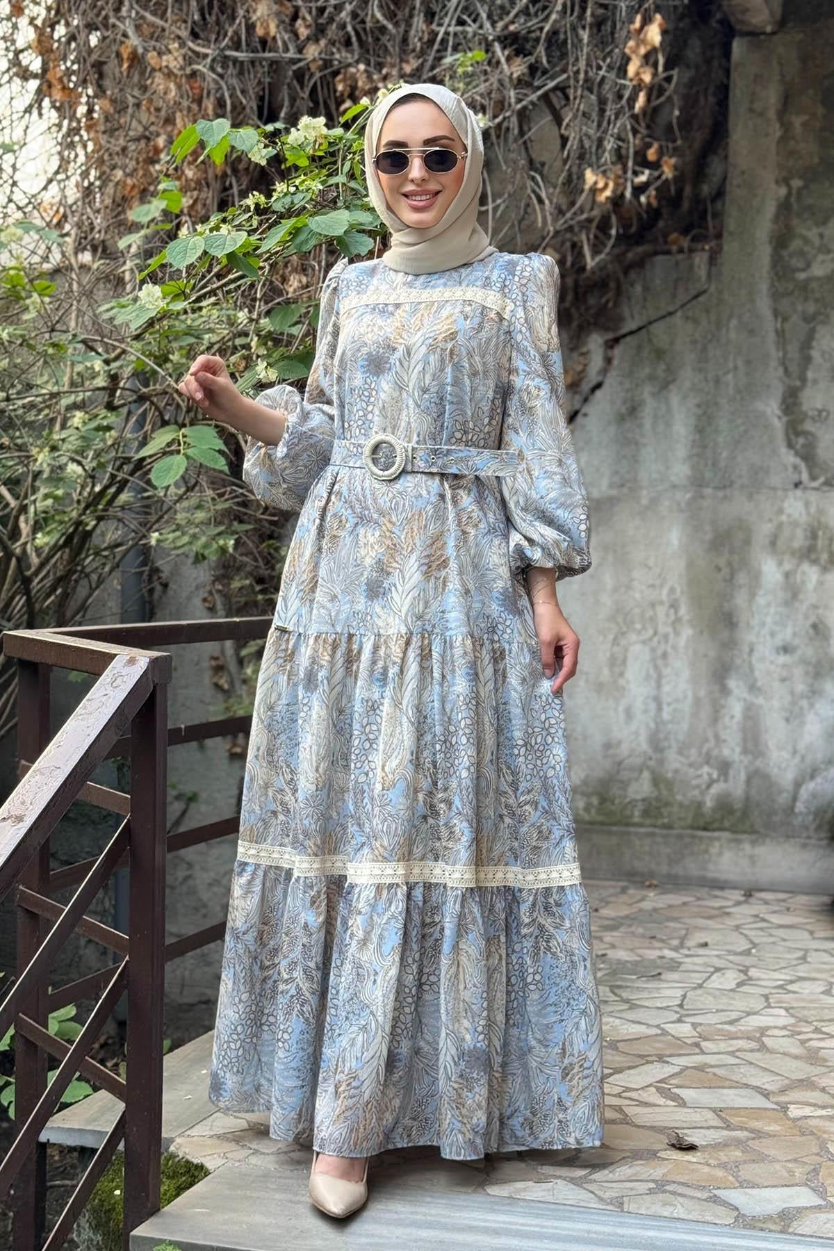 JAMILA SARAH Elbise  SS25-3071 Mavi