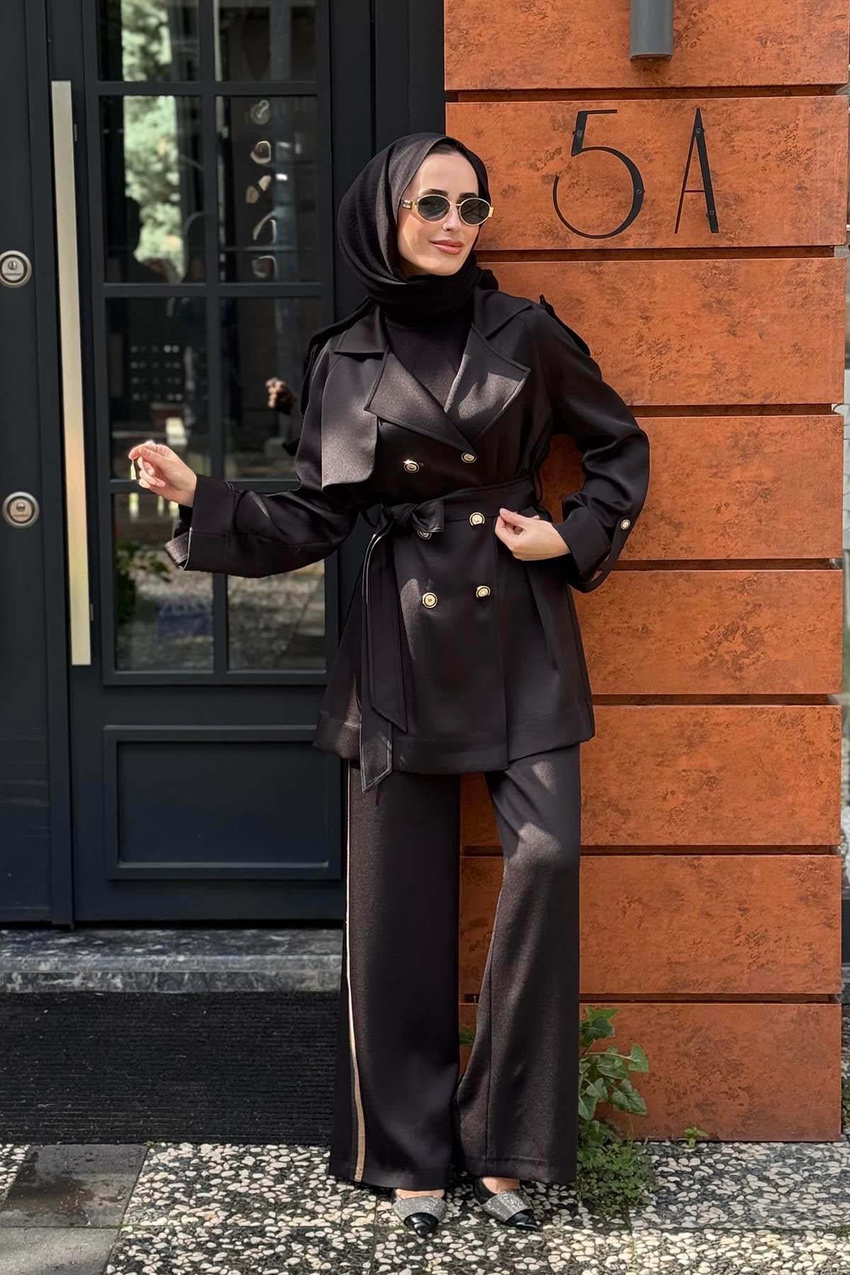 JAMILA SARAH Pantolonlu Takım FW26-9224 Siyah
