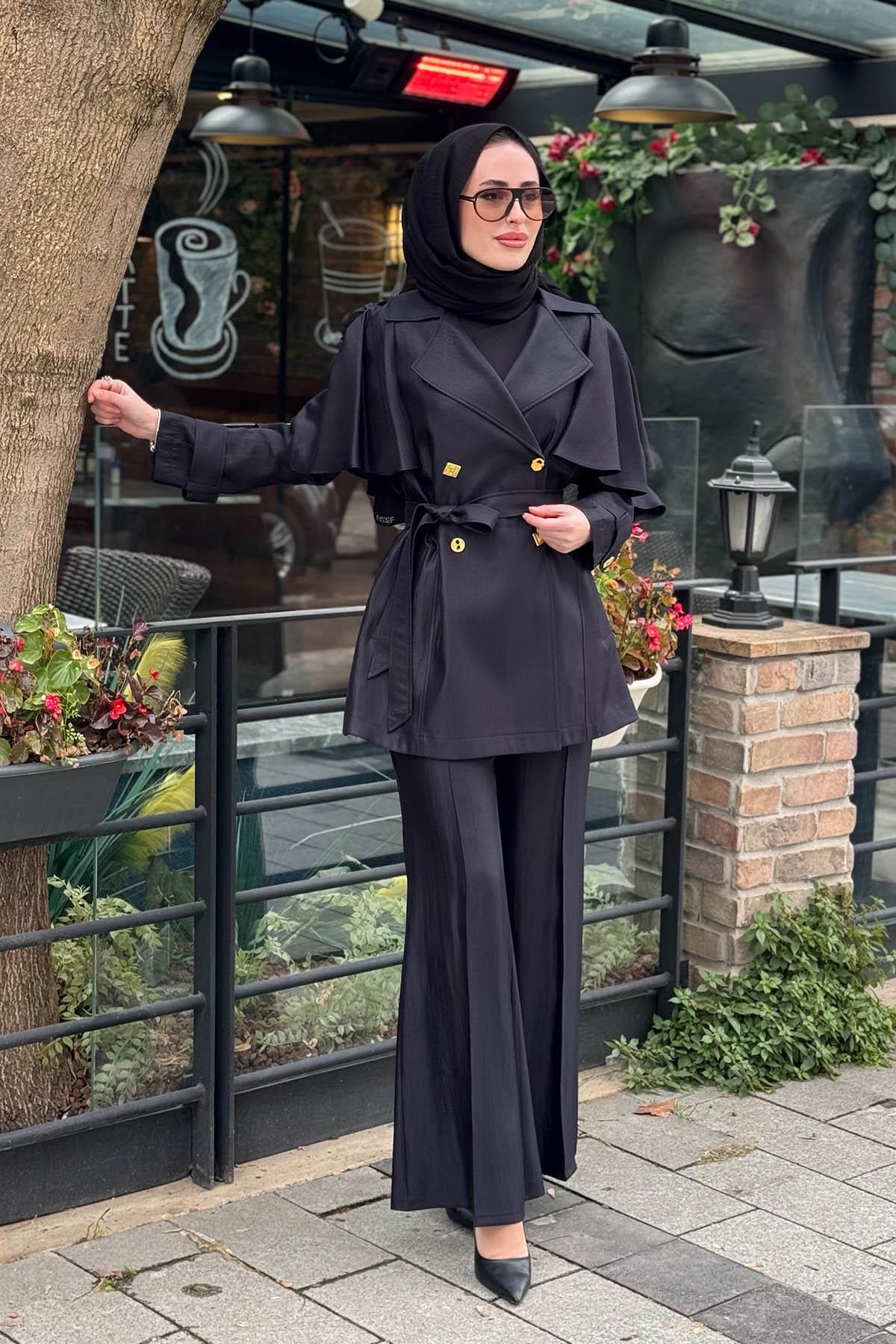 JAMİLA SARAH Roza Pantolonlu Takım SS26-9302 Siyah