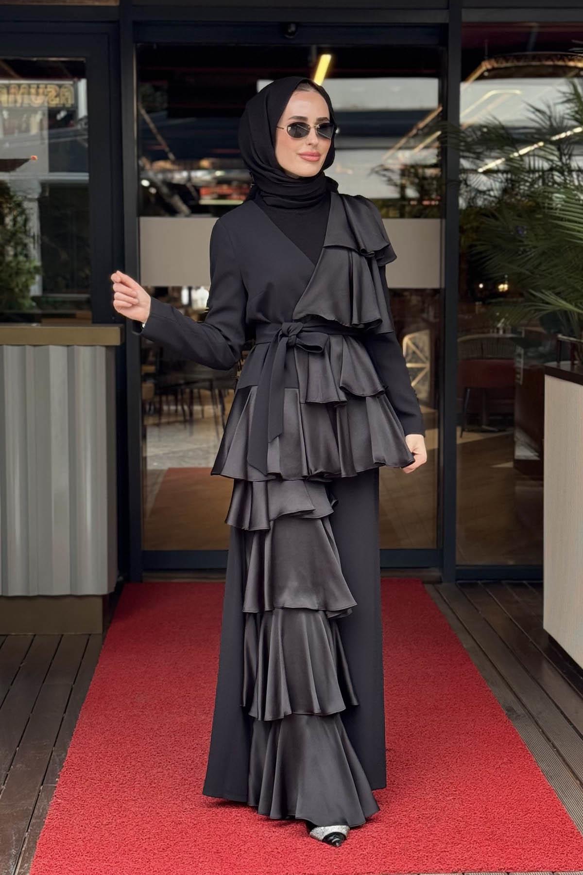 JAMILA SARAH Serin Pantolonlu Takım FW26-9210 Siyah