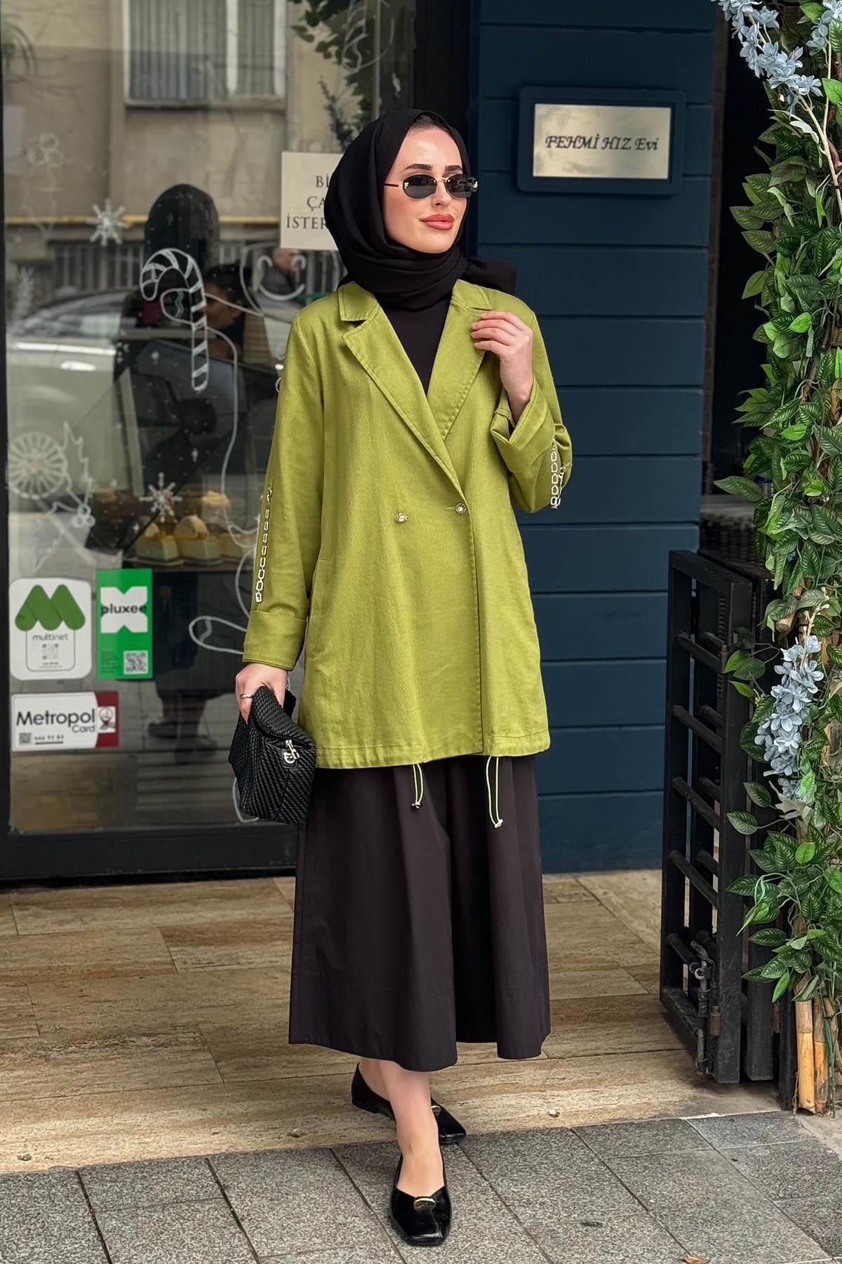 KAYRA Ceket KY-B26-73022 Matcha Yeşili
