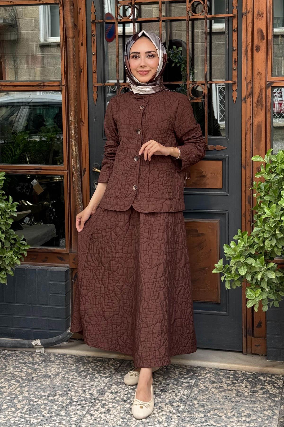 KAYRA Etekli Takım KA-A25-16044 Kahve